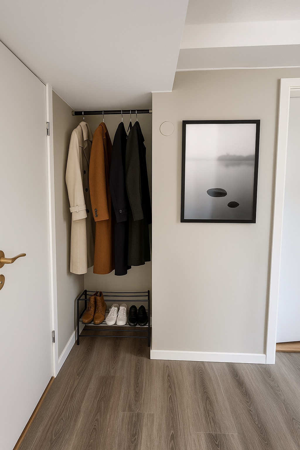 Nisje til klær og sko i gang