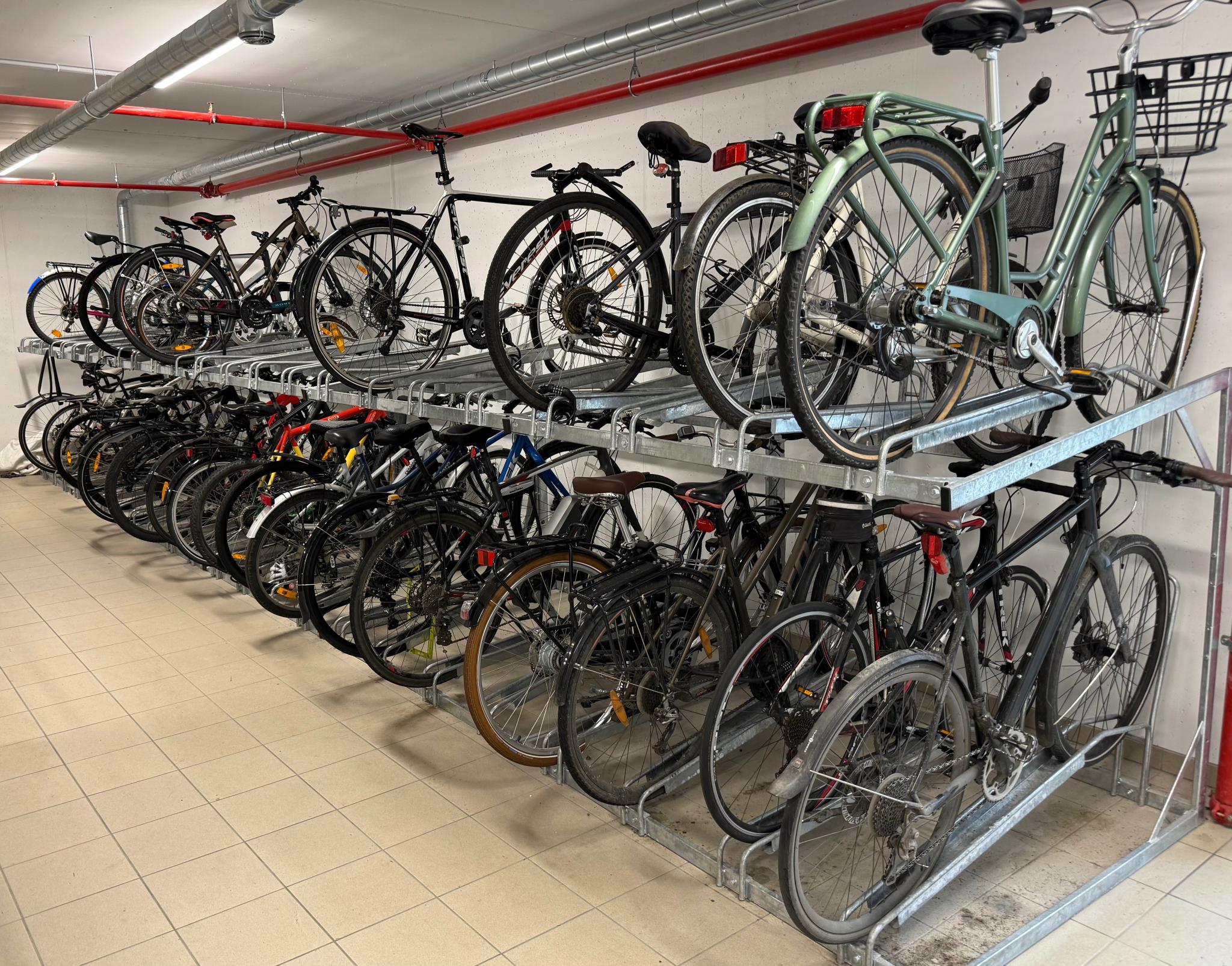 Innendørs sykkelparkering 
