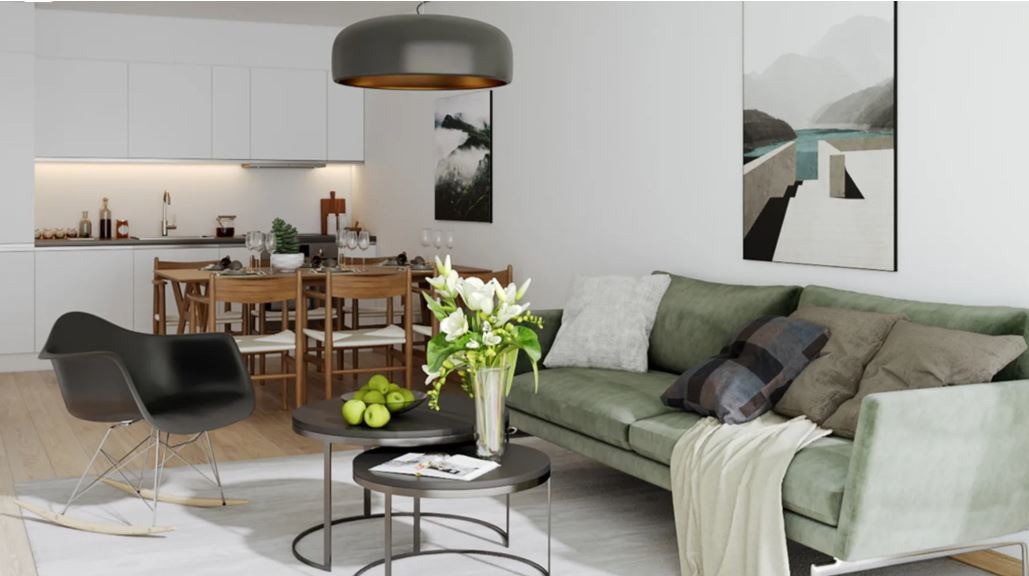 Møblement for illustrasjon, leiligheten leies ut umøblert