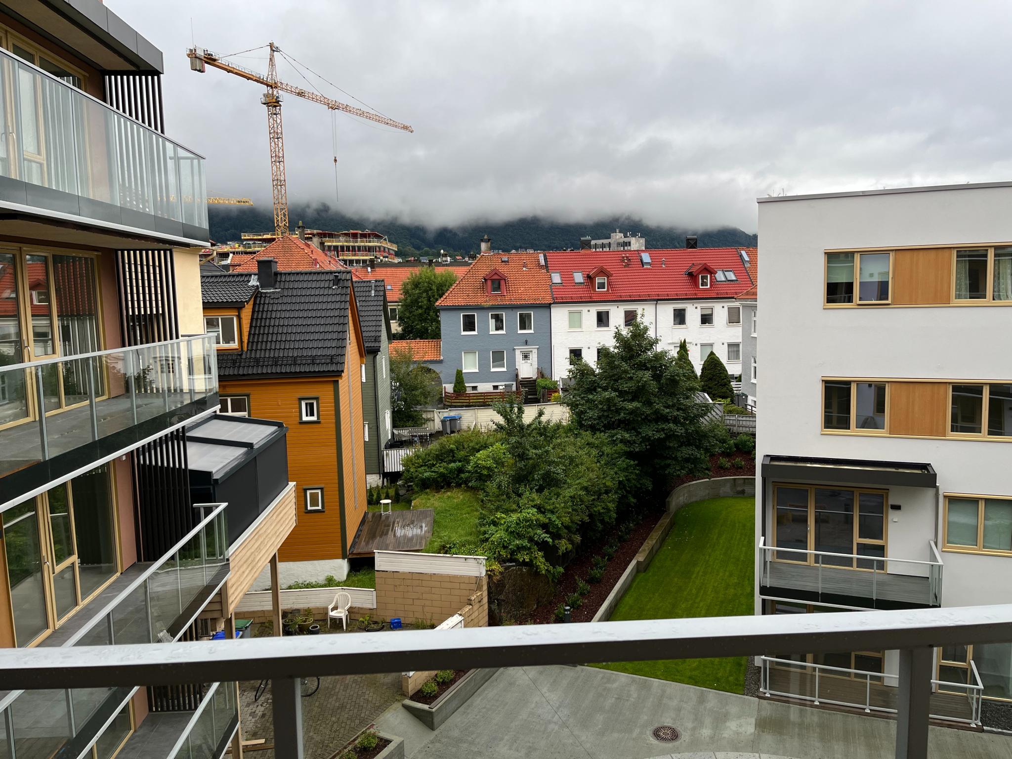 Utsikt fra leilighetens terrasse