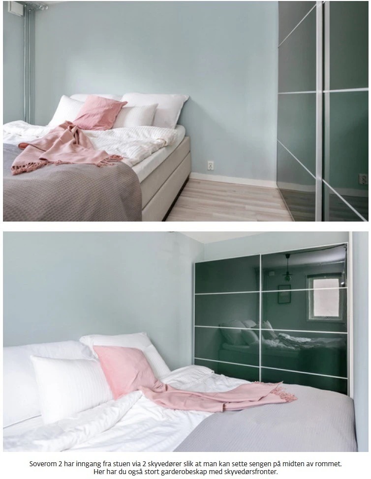 Soverom med plass til 180x200 seng, stor garderobe