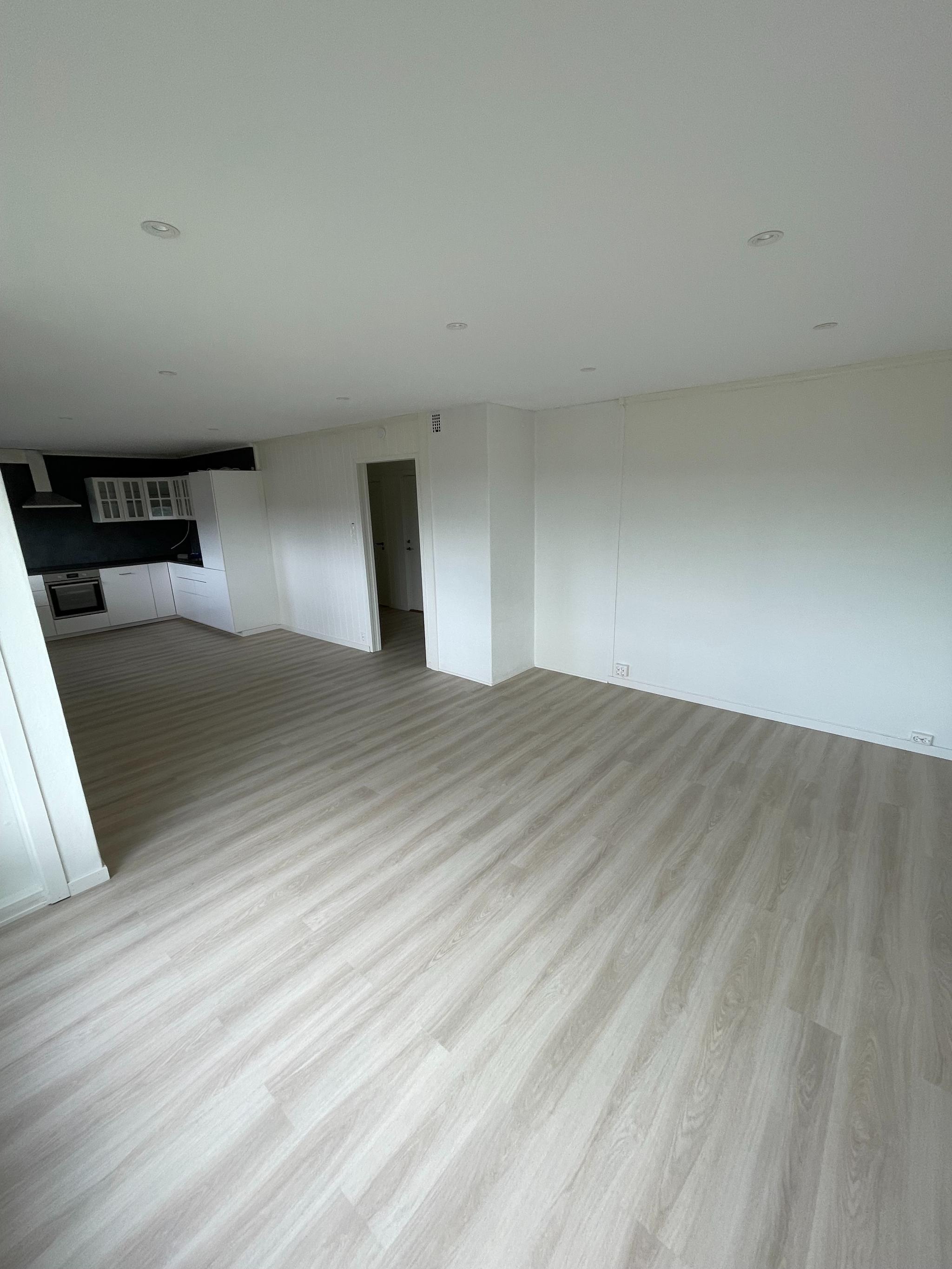 Stue mot kjøkken og gang