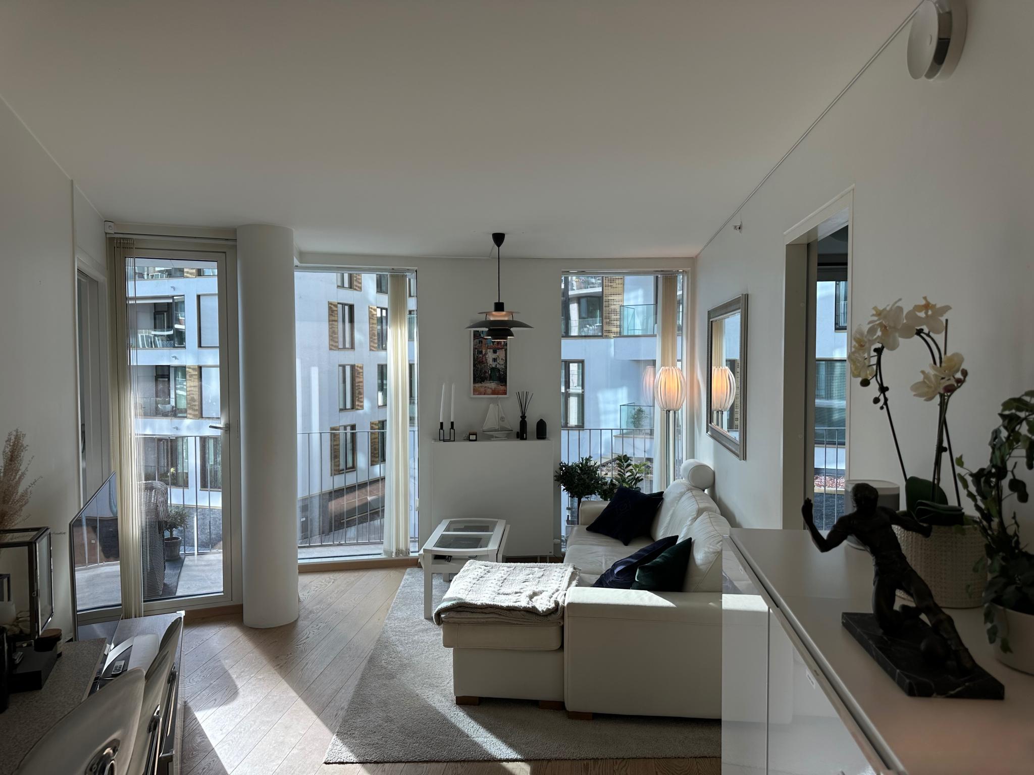 Livingroom, big windows, light and modern. 