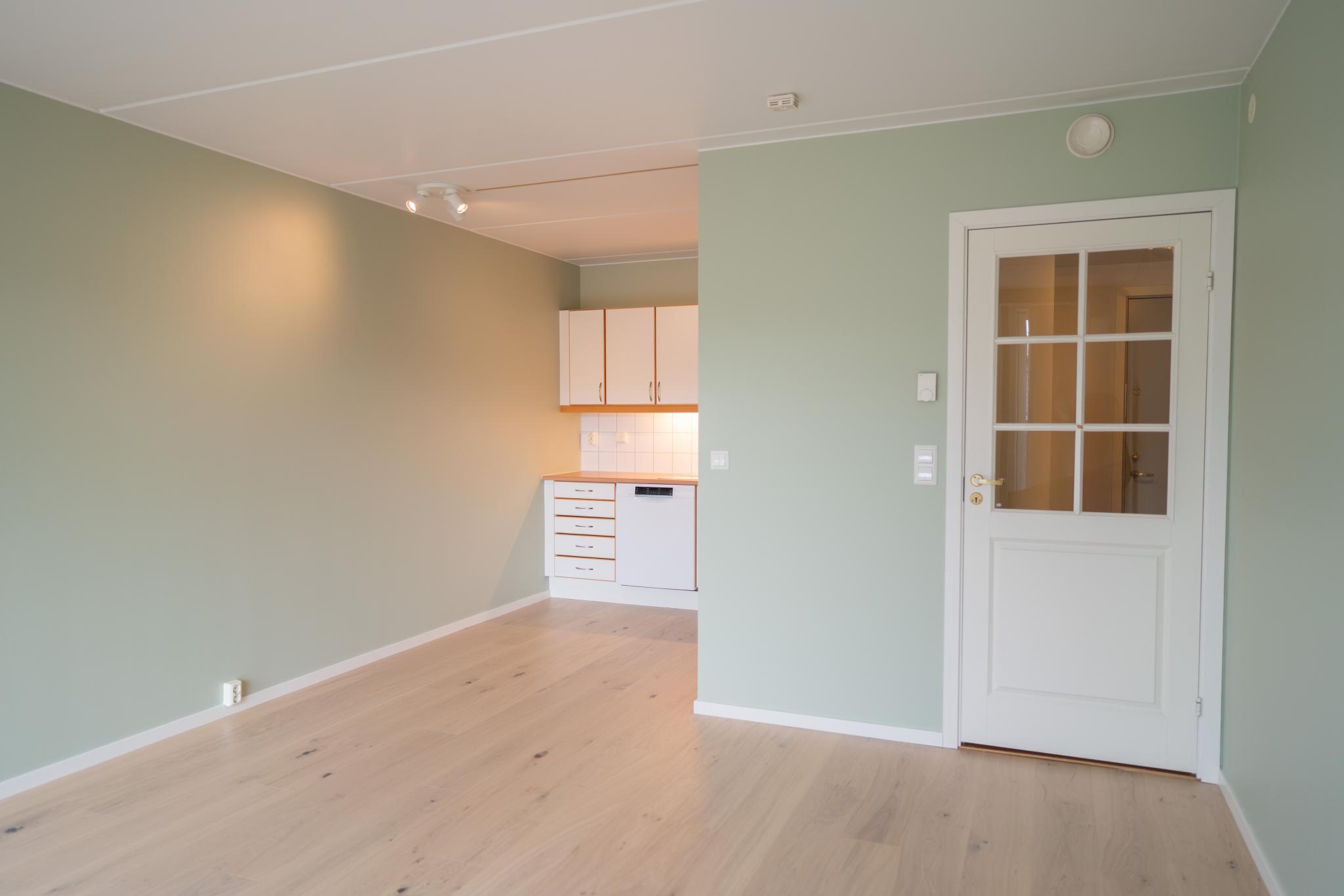 Stue og kjøkken i åpen løsning