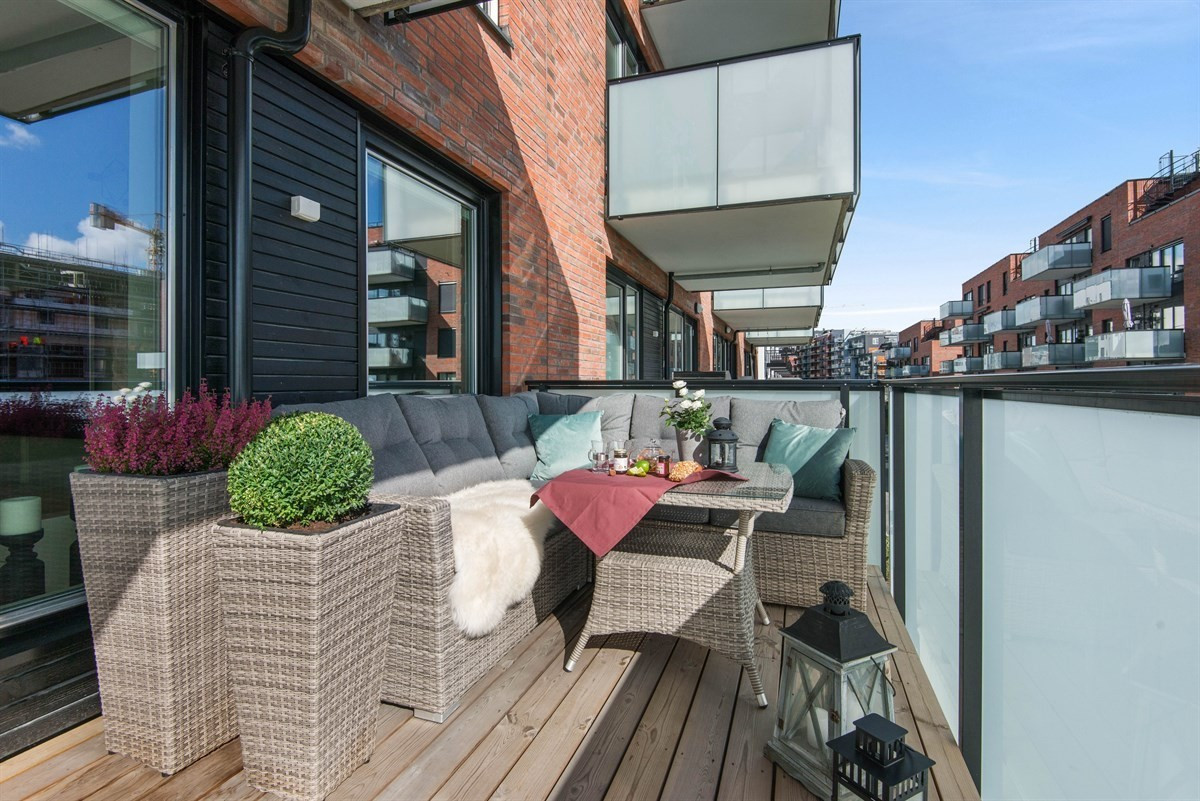 Balkong utenfor stue