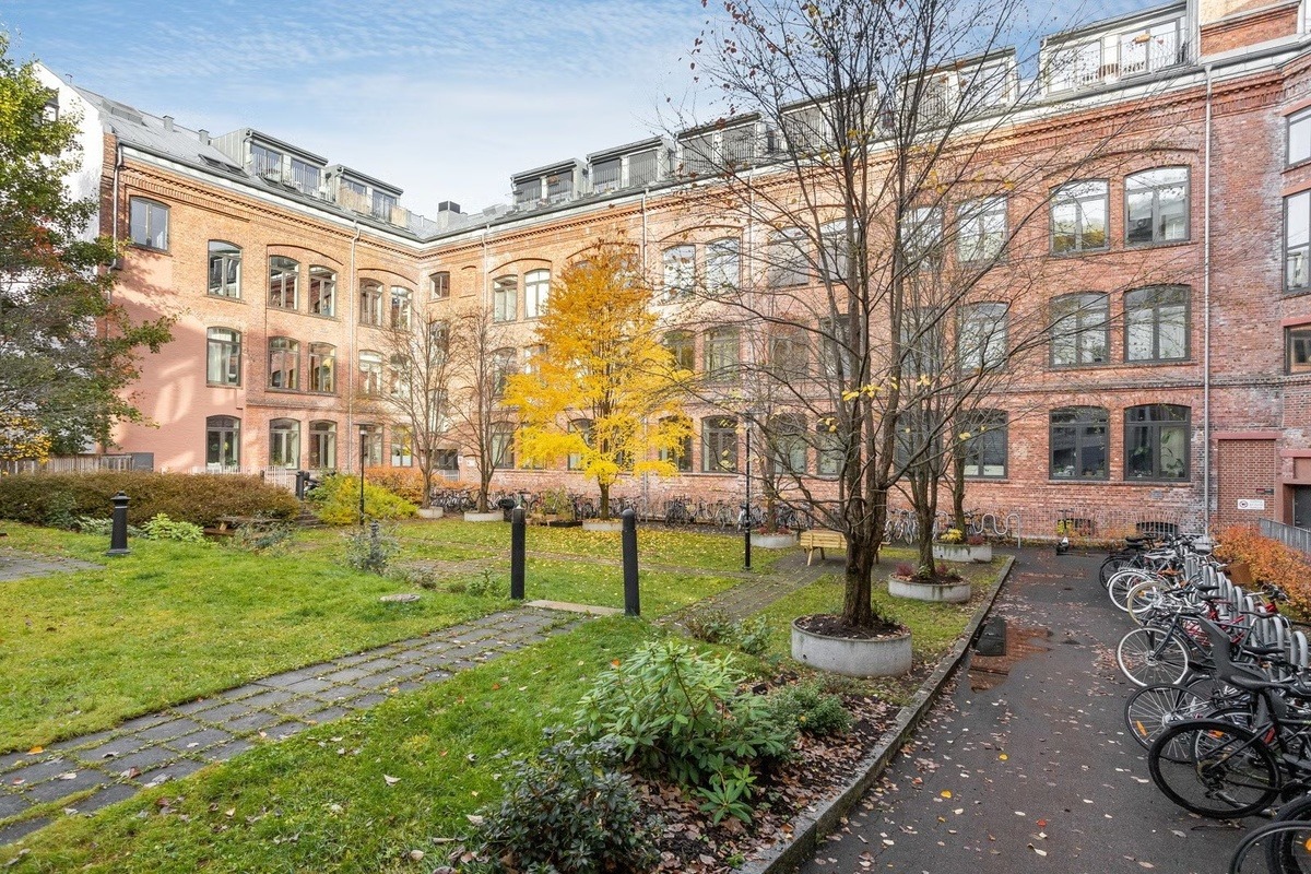 Idyllisk bakgård. Mulighet for å grille om sommeren.
