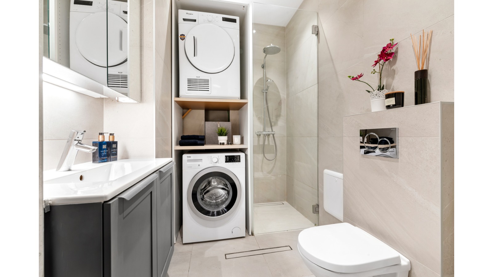 Baderom, totalrenovert i 2020.