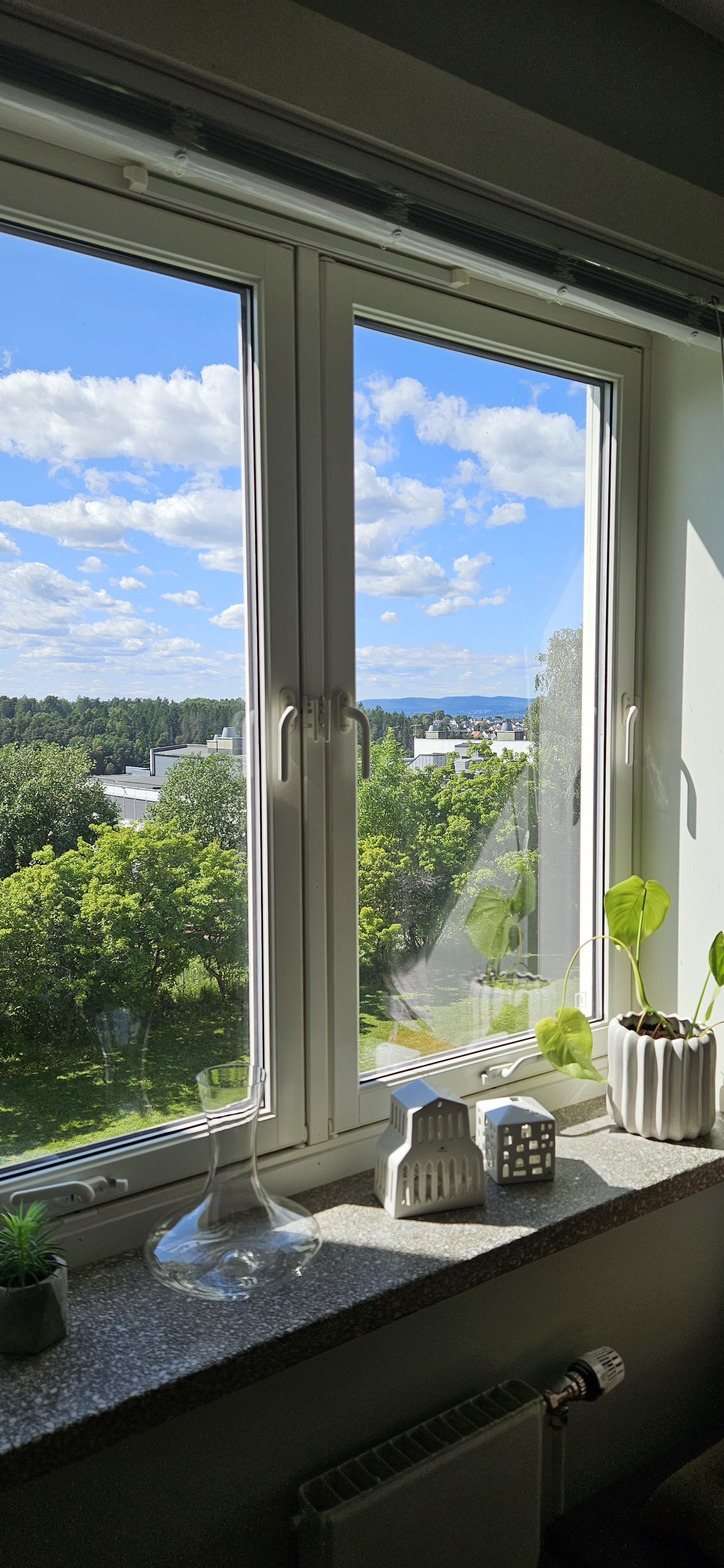 Flott utsikt fra kjøkkenet.