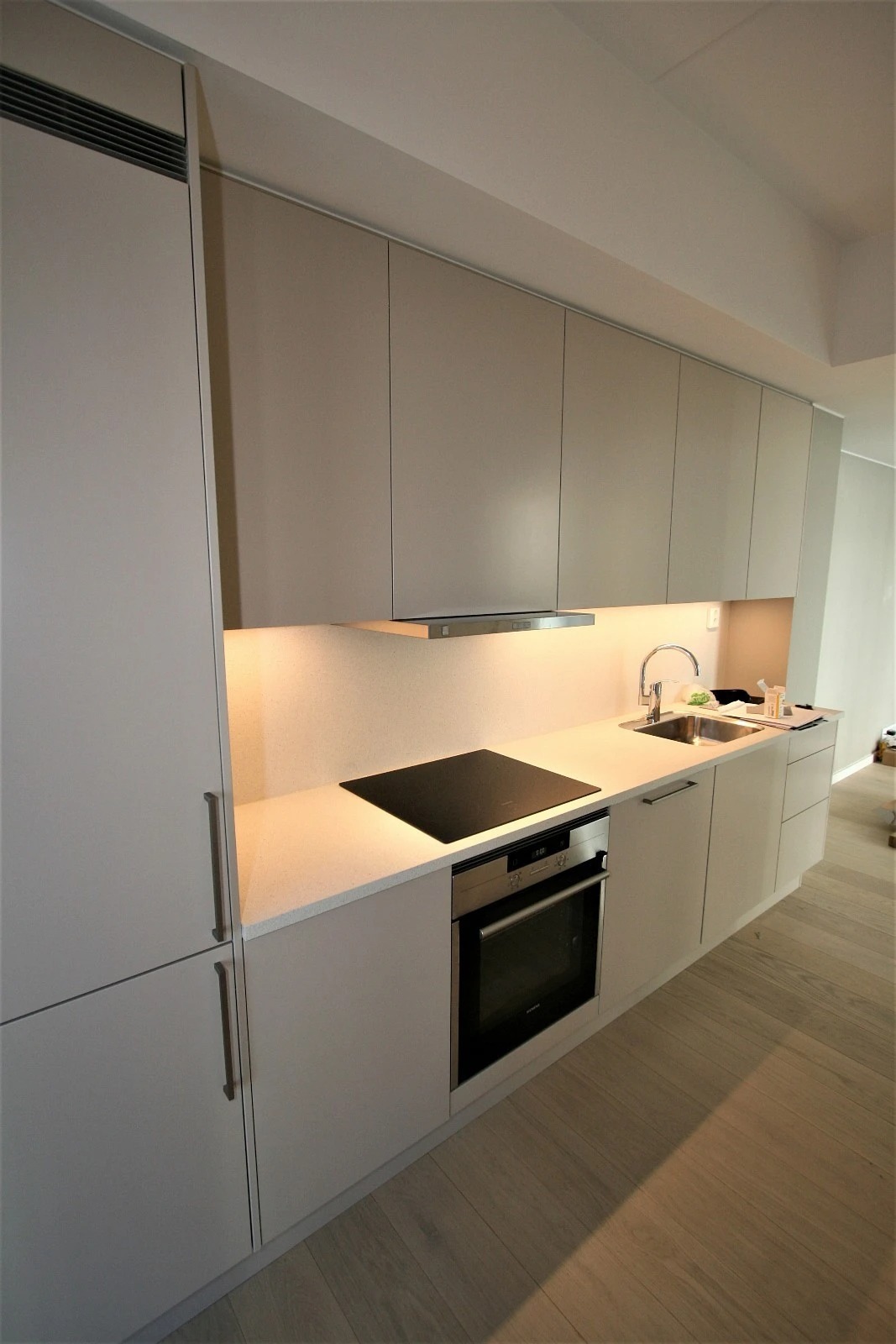 Moderne kjøkken med integrerte hvitevarer