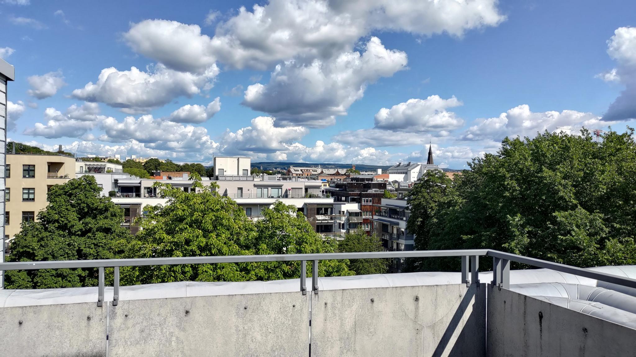 Takterasse østvendt, her kan du se solen stå opp.