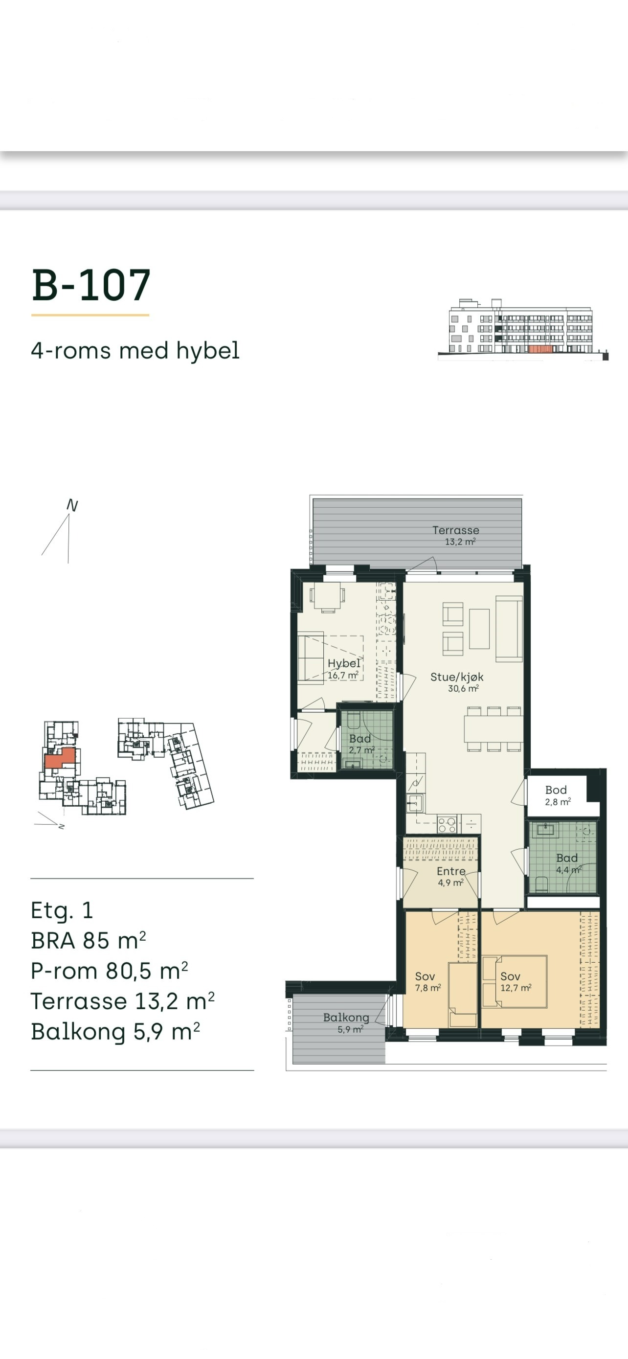 Hybelen har sin egen inngangsdør!