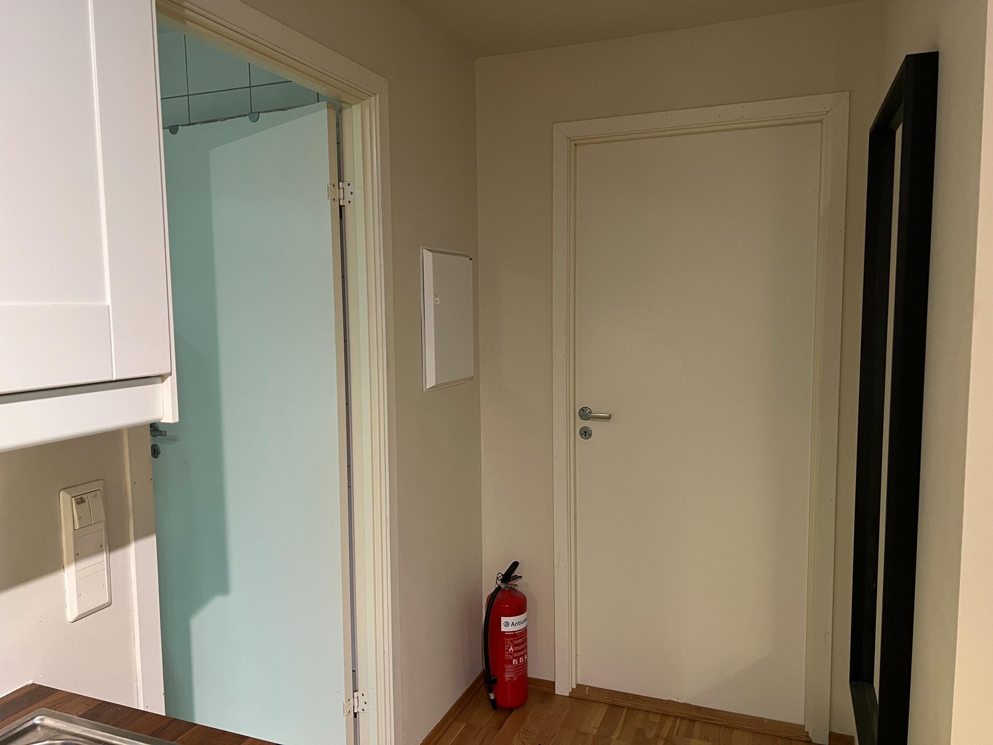 Gang med speil til bad og soverom