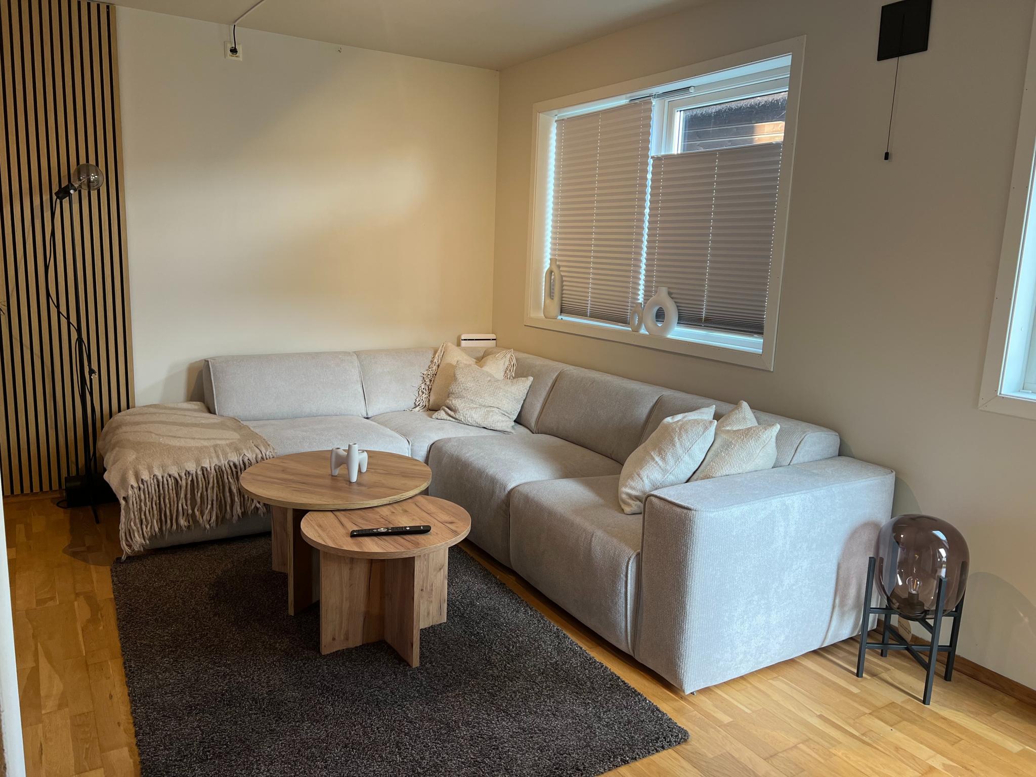 Stue med store vinduer 