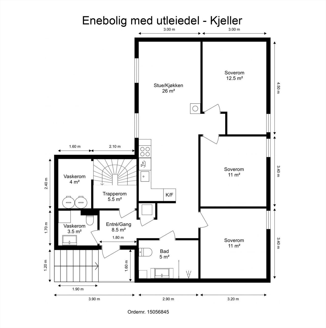 Plantegning over utleiedel