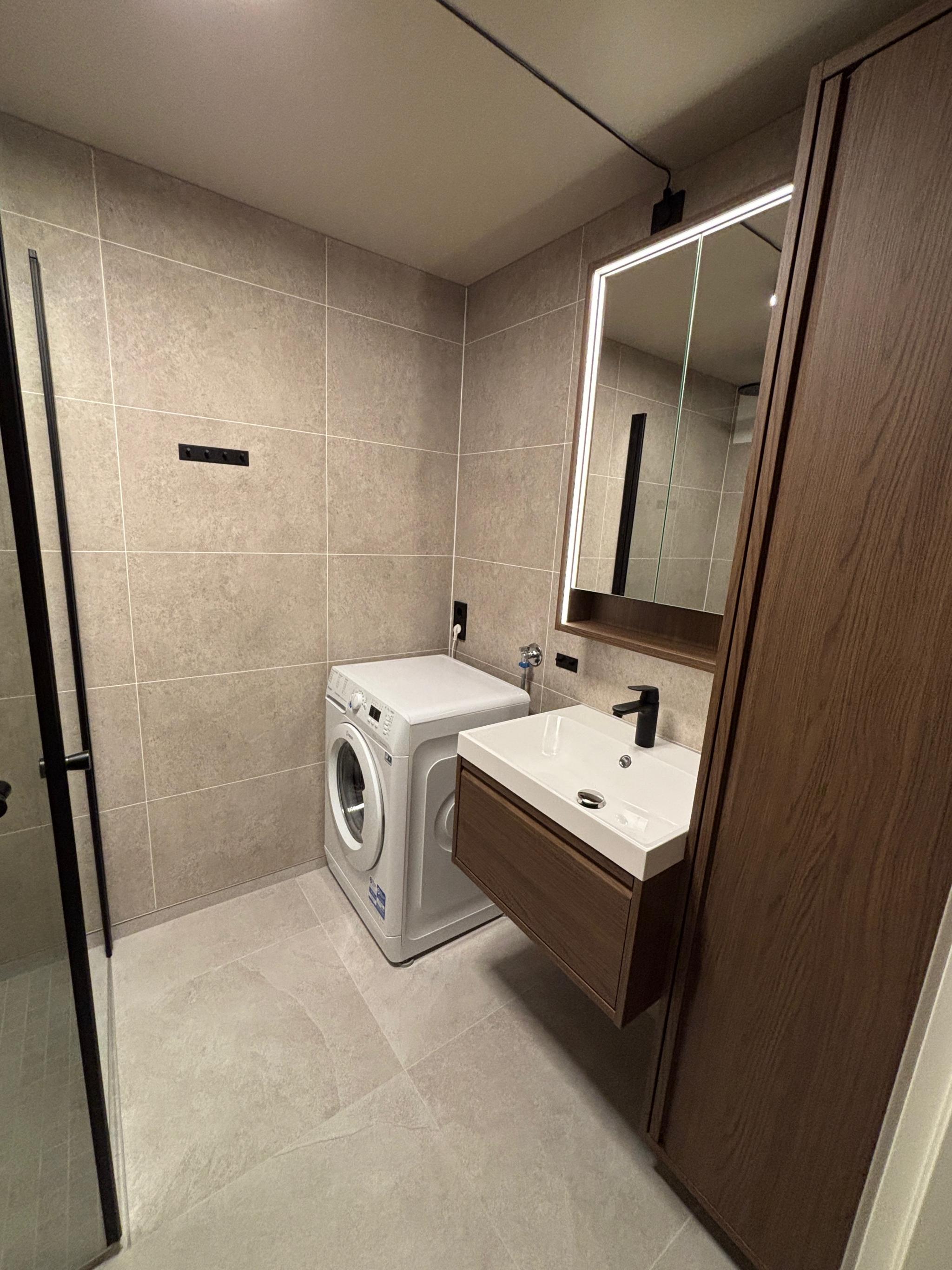 Mulighet for å sette inn tørketrommel. 