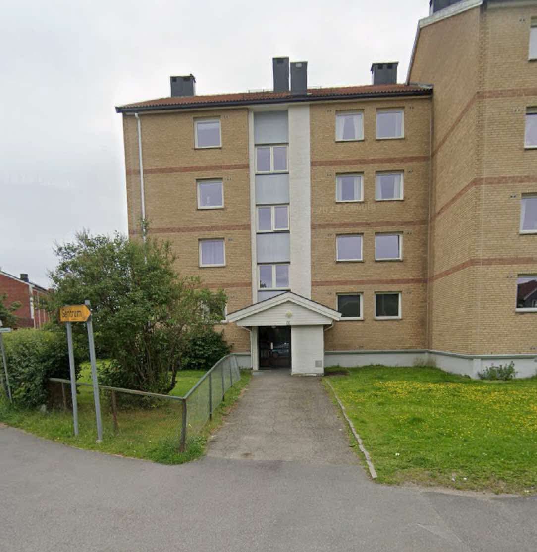 Inngangen/ forsiden til leilighet