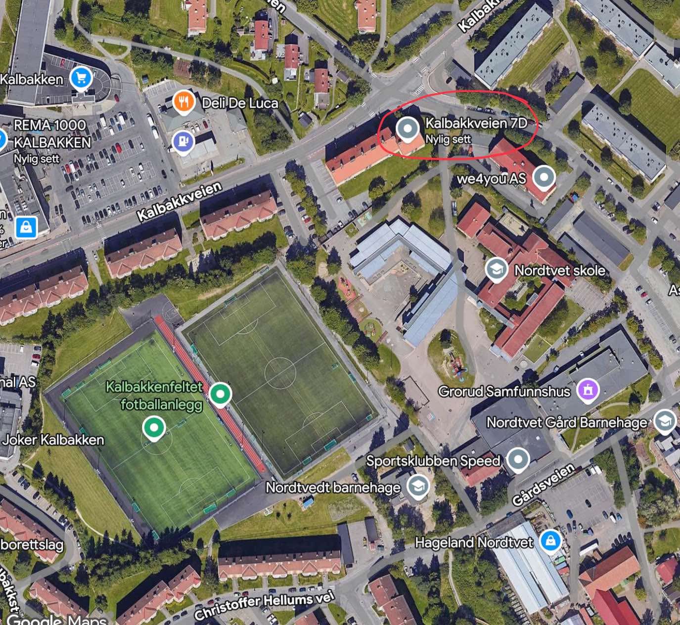 Området sett fra Google Maps