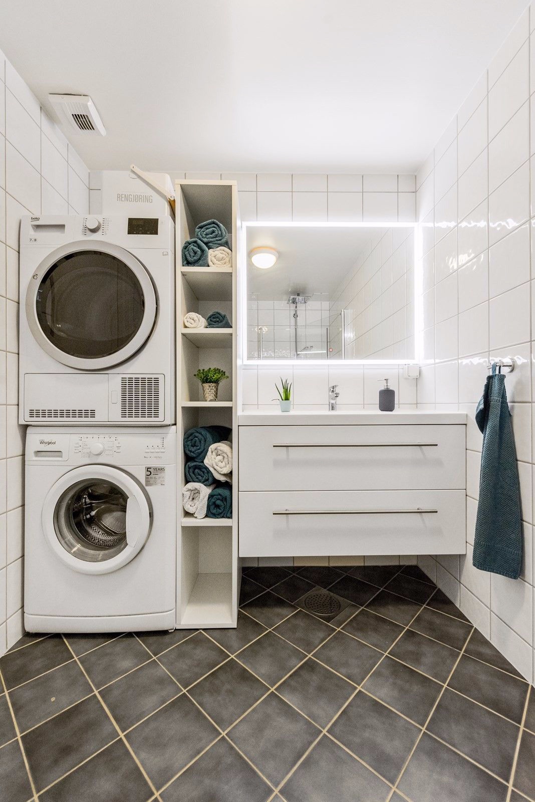 Badet har elektriske varmekabler