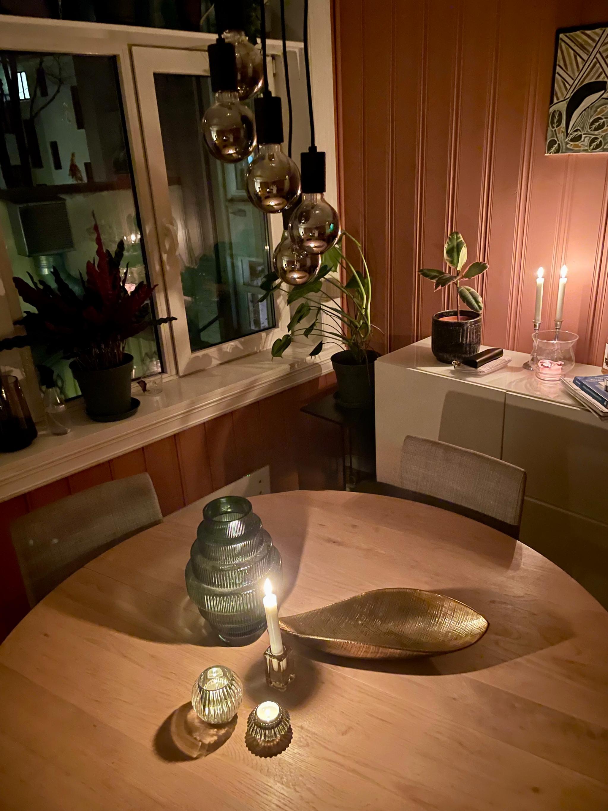 Store fine vinduer med blomster og planter