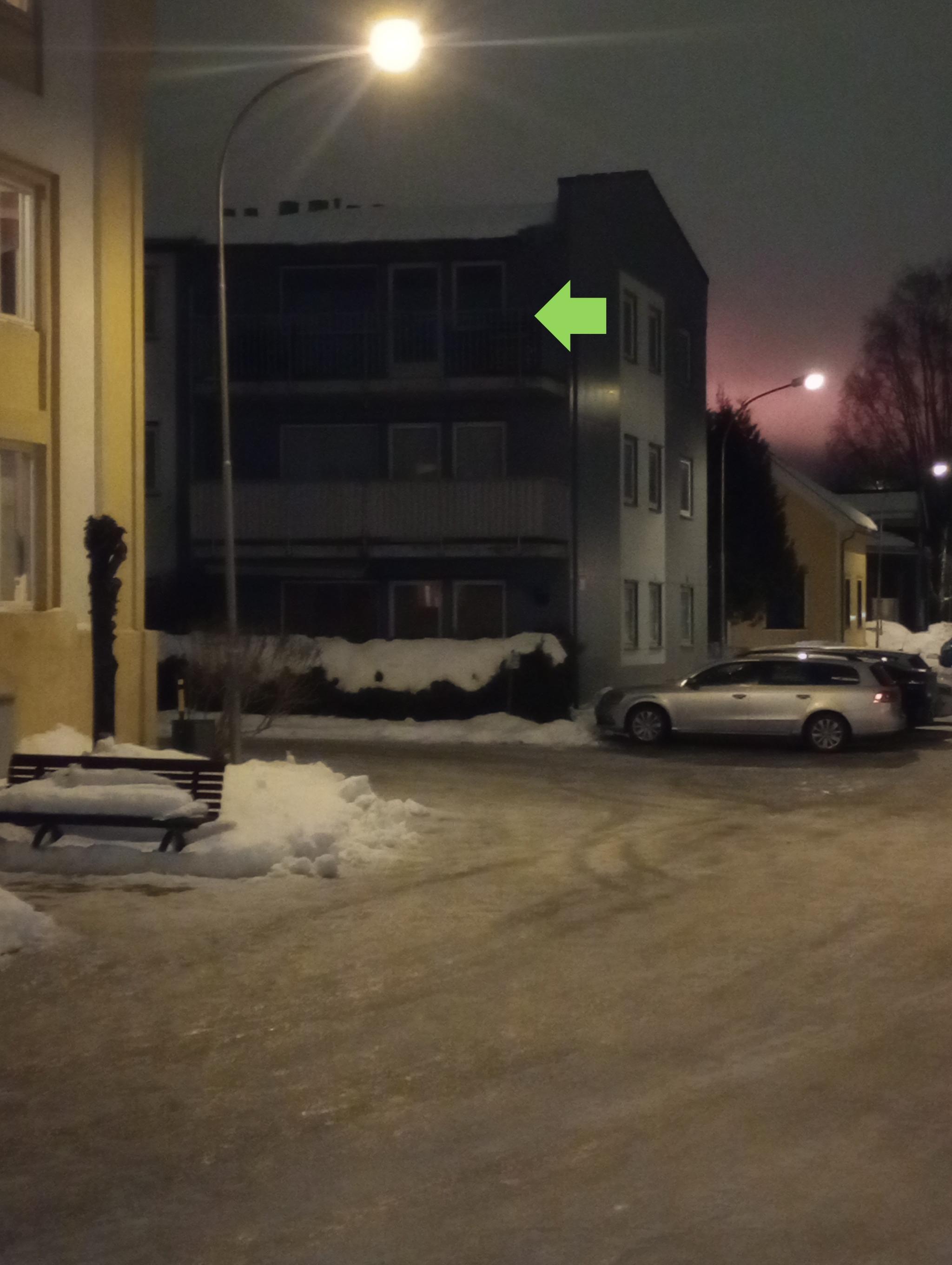 Leiligheten sett fra bakkeplan