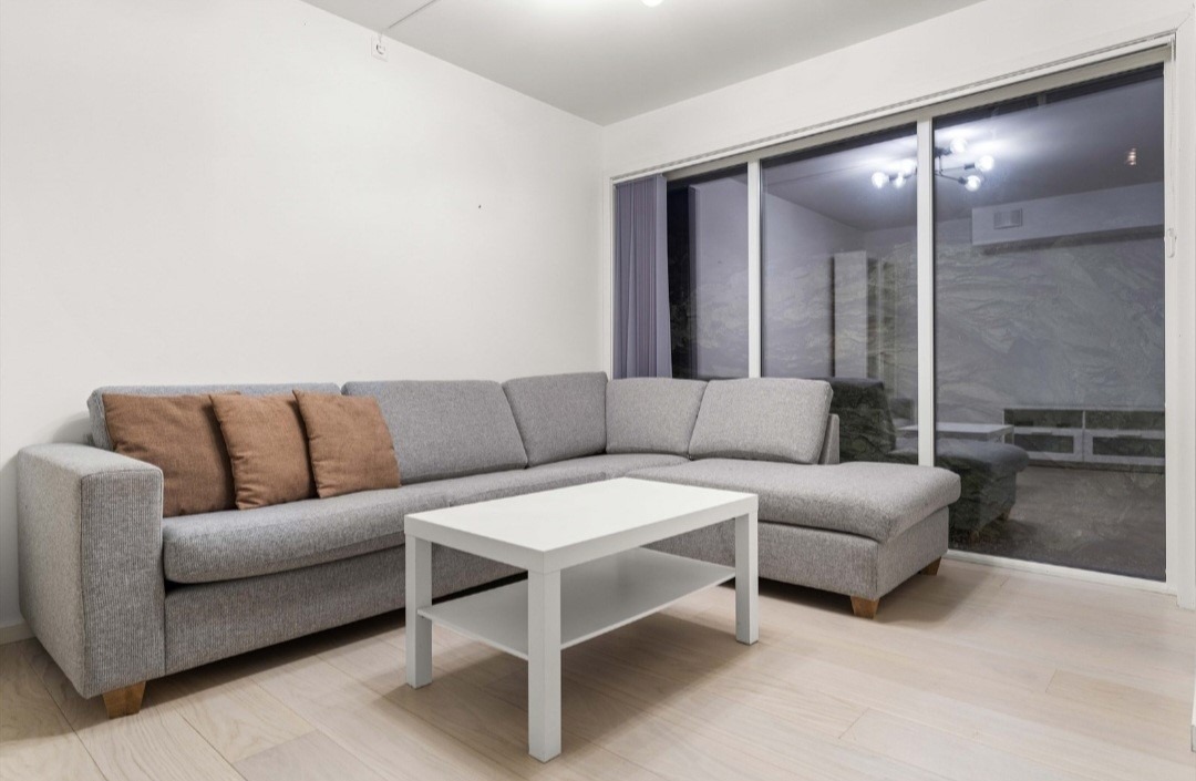 Stue og Kjøkkenet i åpen løsning, sosialt og arealeffektivt.