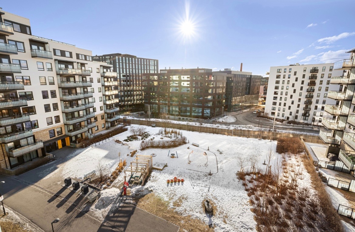 Fritt utsyn med god avstand til nærliggende bygninger