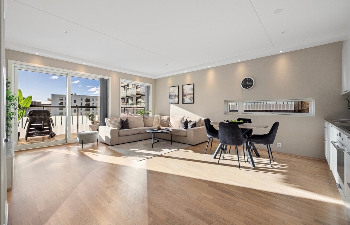 Lekker og familievennlig 4-roms leilighet med høy standard.