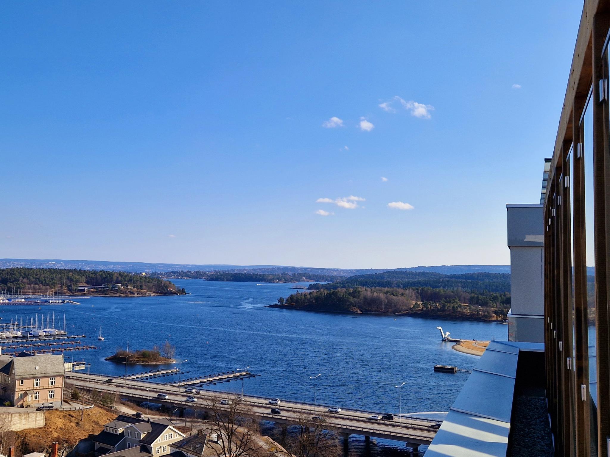 Utsikt fra takterrassen i 14. etg