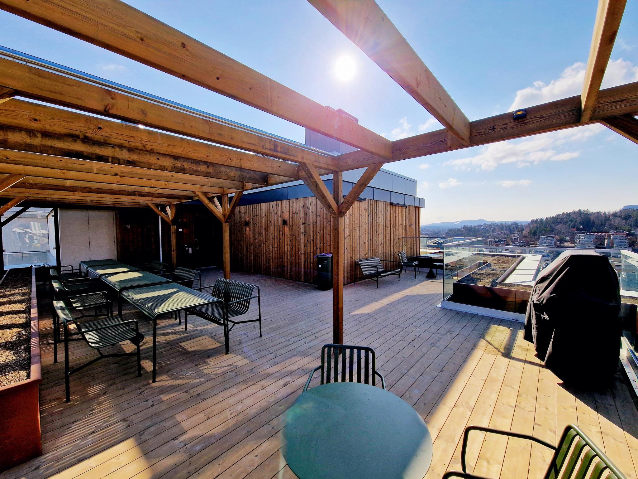 Takterrasse i 14. etg