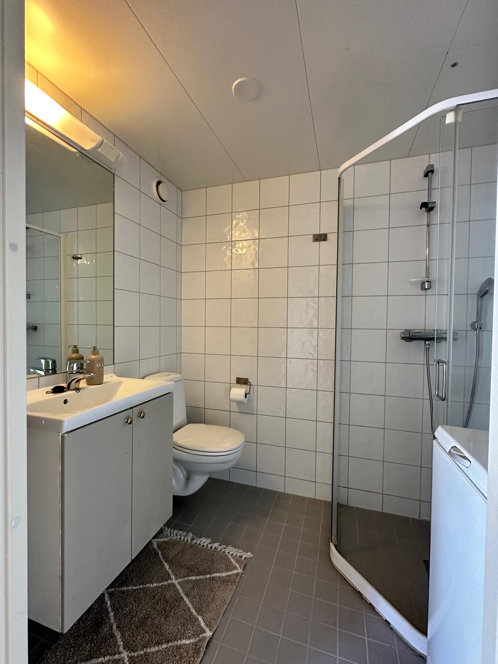 Toppmatet oppvaskmaskin på bad. 