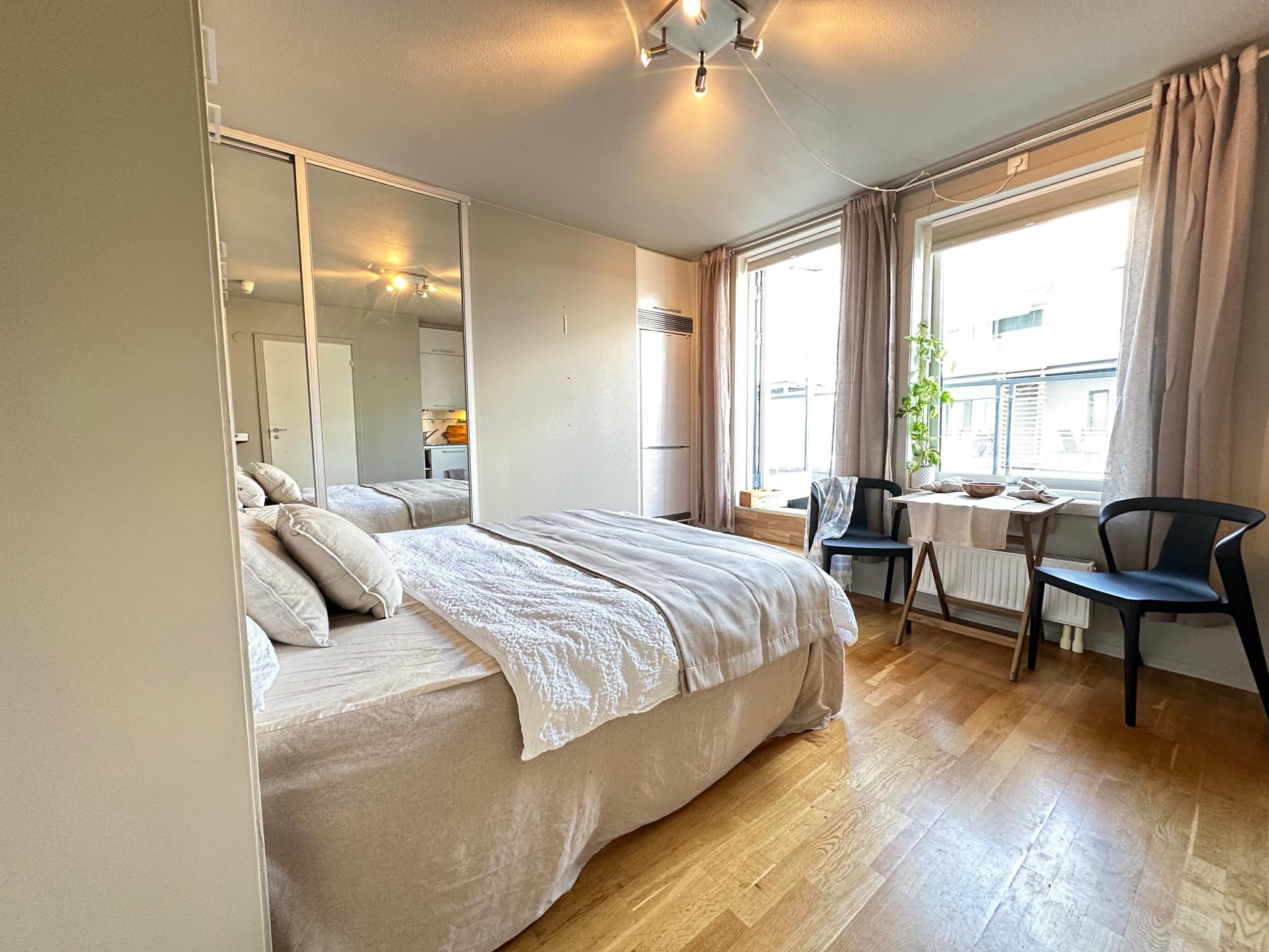 Rom med seng utslått