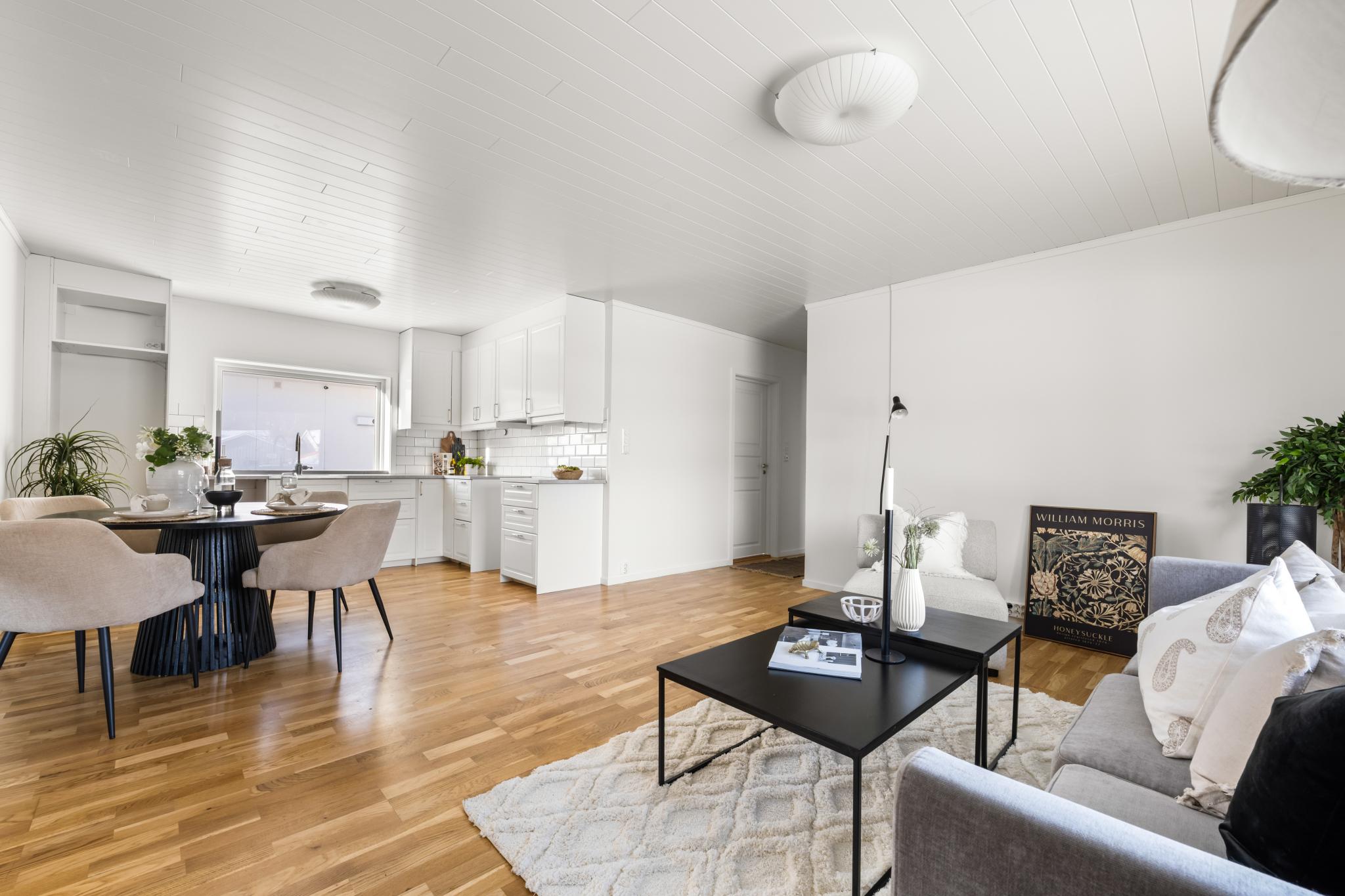 Åpen stue og kjøkkenløsning