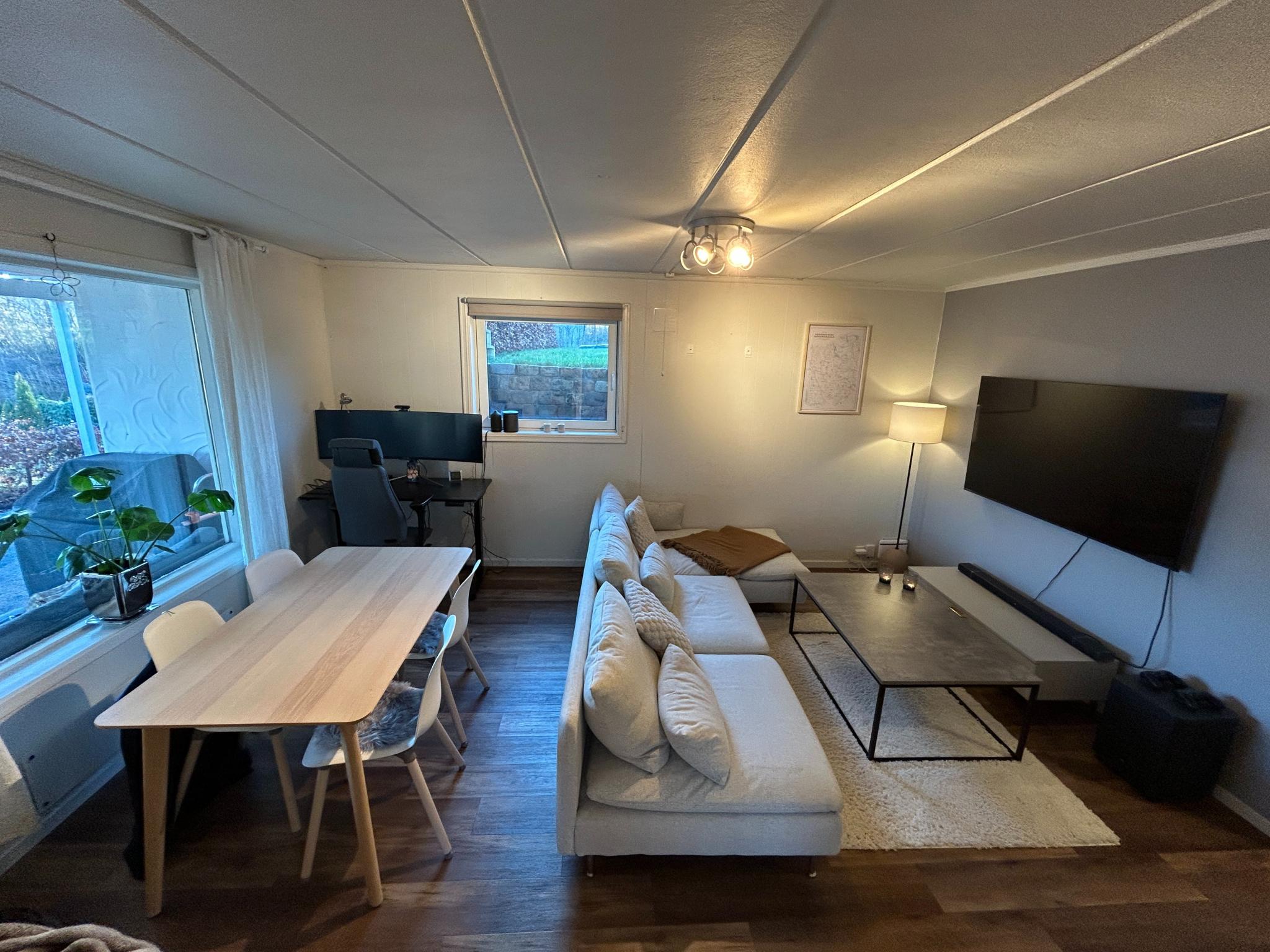 Moderne og koselig kjellerleilighet