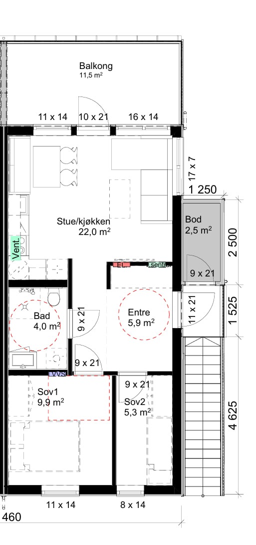 Plantegninger på utleie leilighet