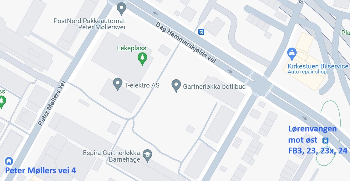 Flybussen til Oslo lufthavn går fra Lørenvangen busstopp, østgående.