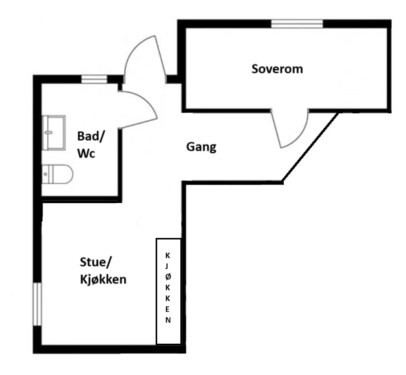 planløsningsbilde Leilighet er under oppussing