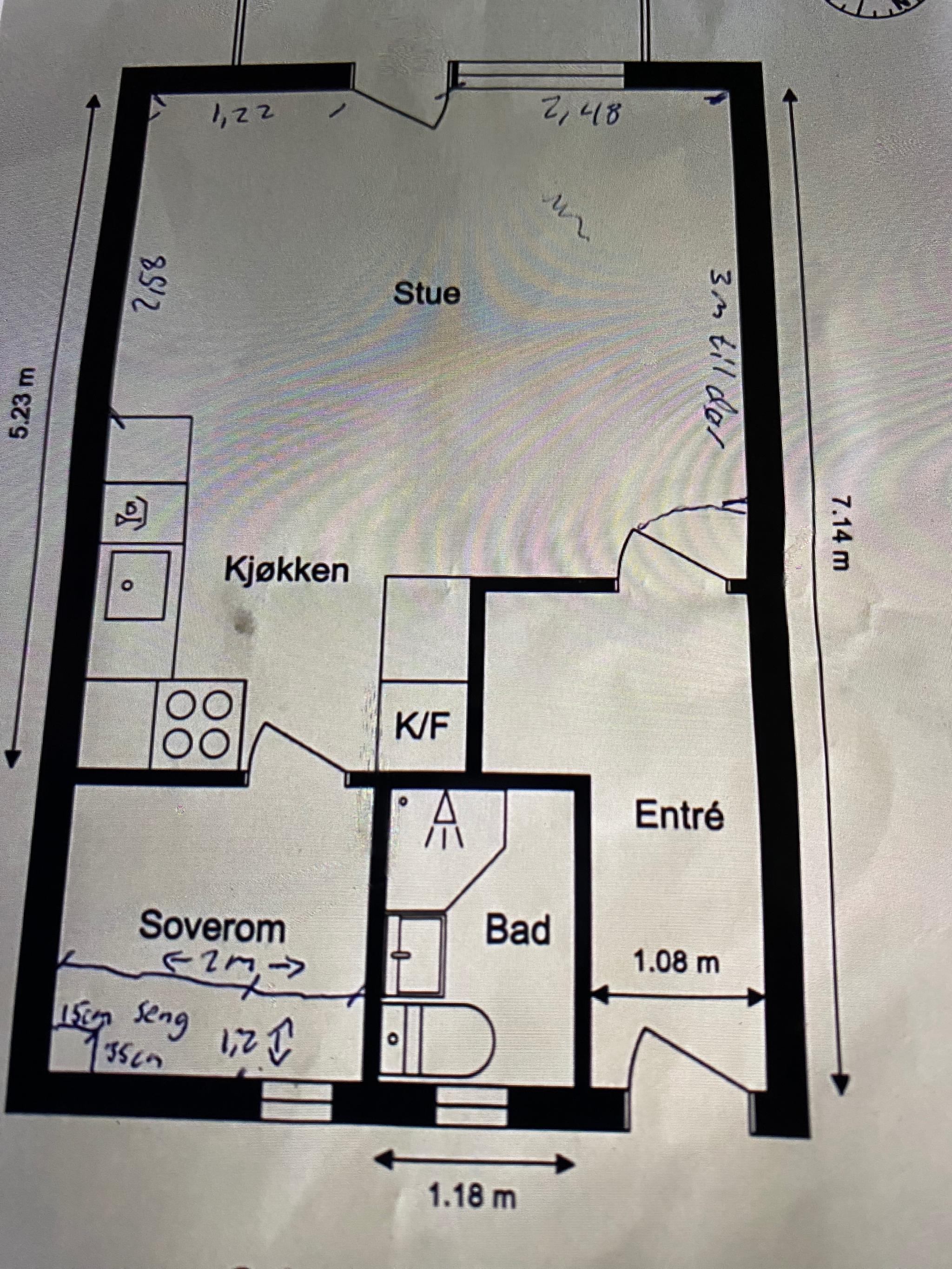 Planbilde over leiligheten.