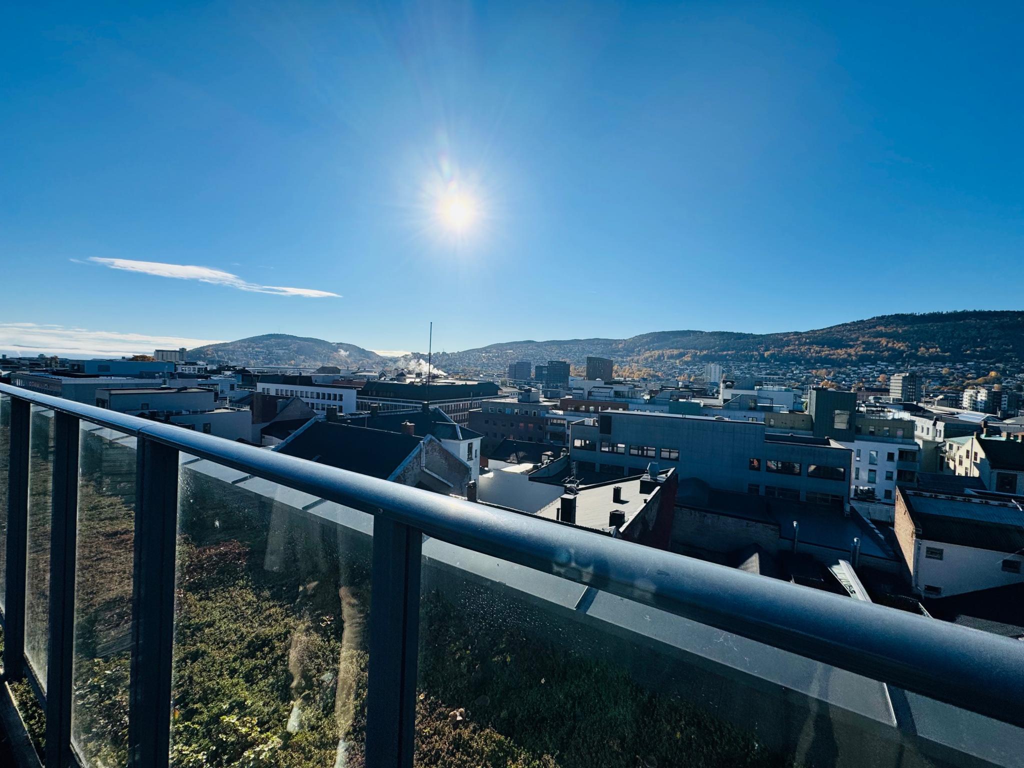 Takterrasse med utsikt over Bragernes sentrum