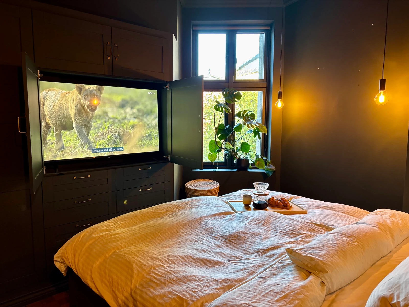 Inbydende soverom med "hotellfølelse" og 50" Smart-TV.