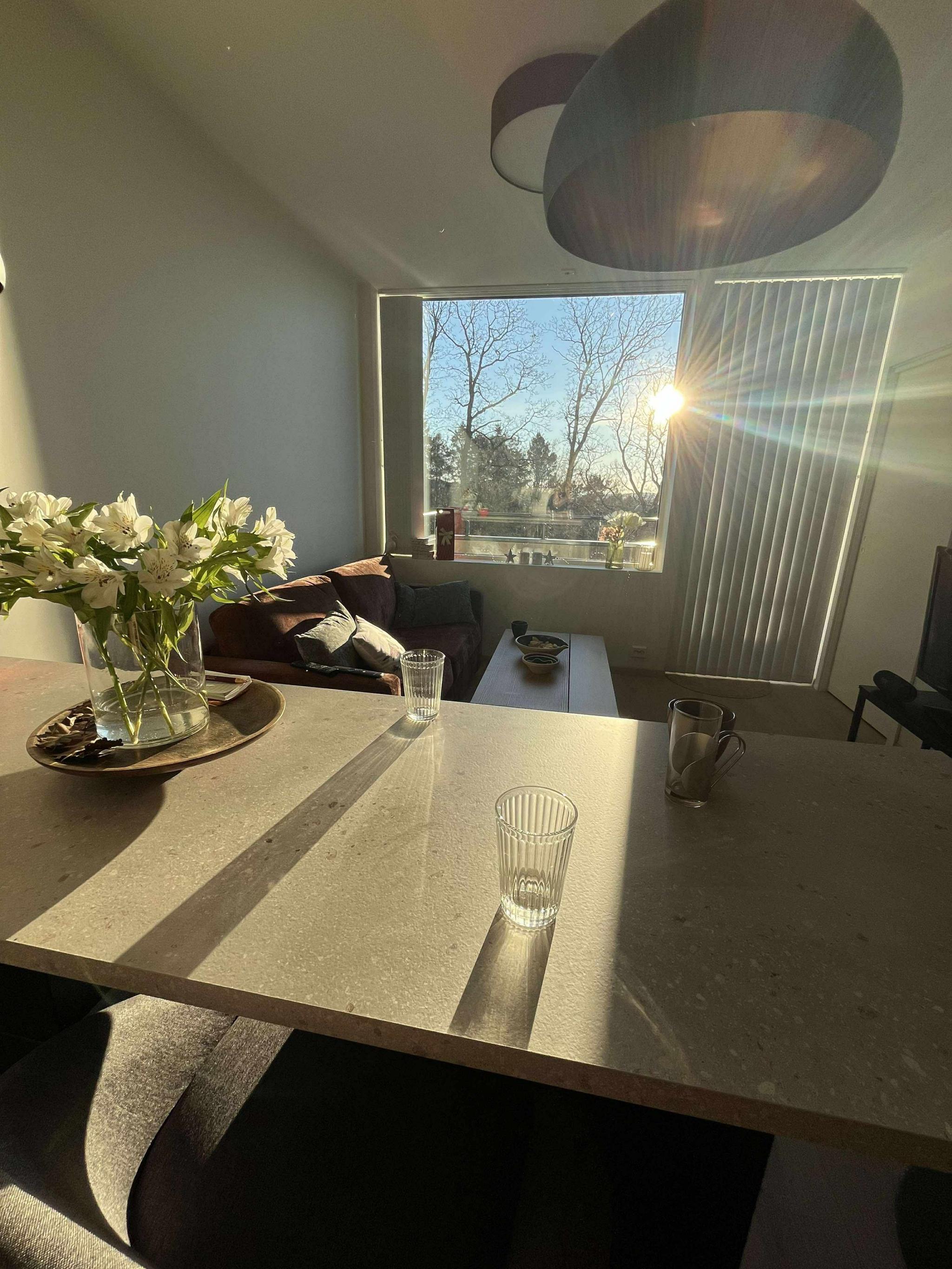 En leilighet med gode solforhold - sommer og vinter