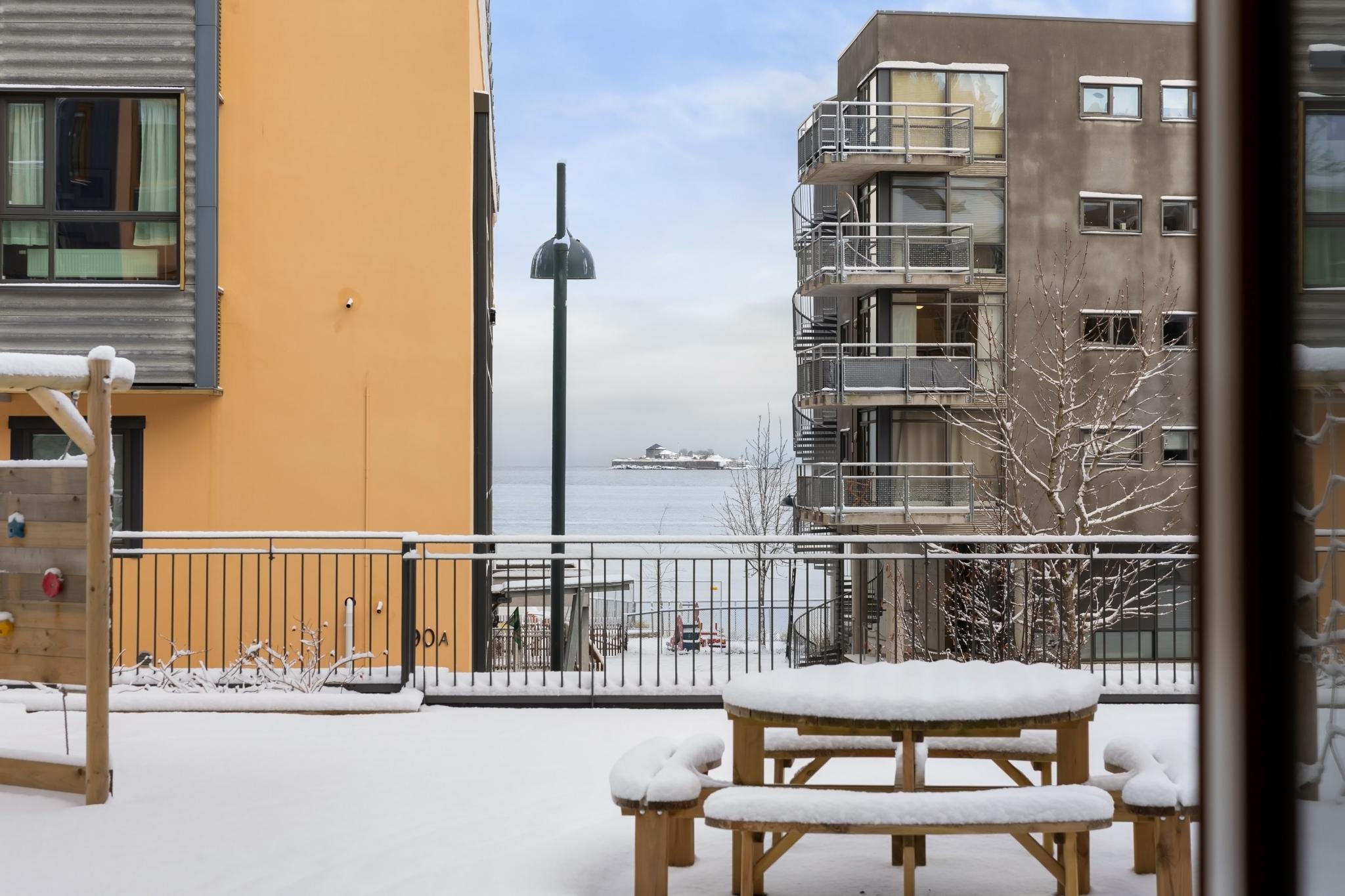 Utsiktsbilde fra soverommet. 