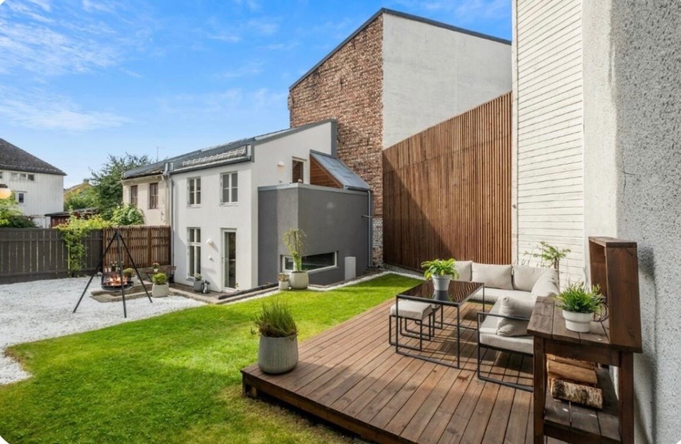 Fellesområde hage med sameiet