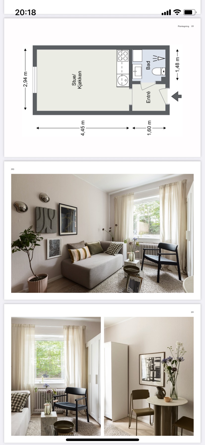 Bilde fra salgsprospekt. Møbler medfølger ikke, med unntak av skap.