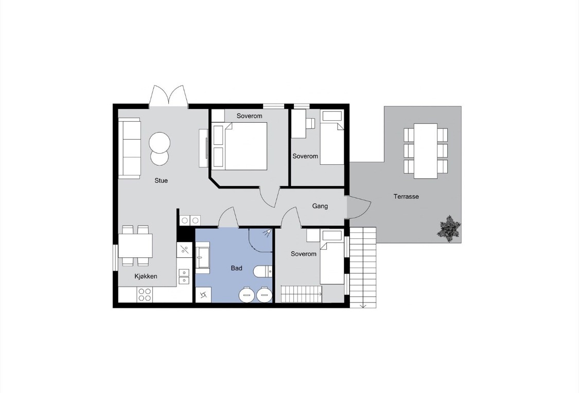 Plantegning av leiligheten