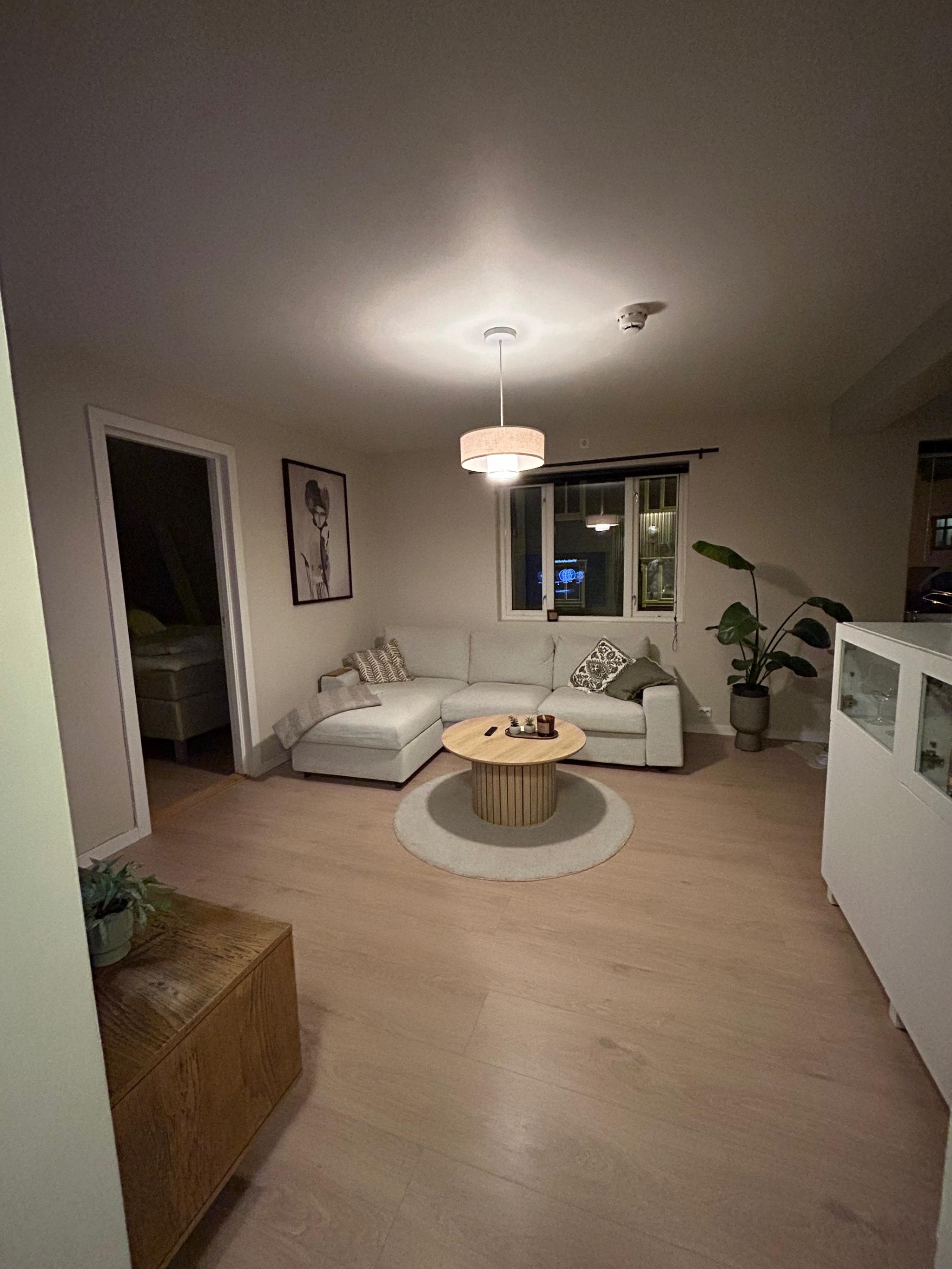 Sofa med oppbevaringsrom som følger med i leien