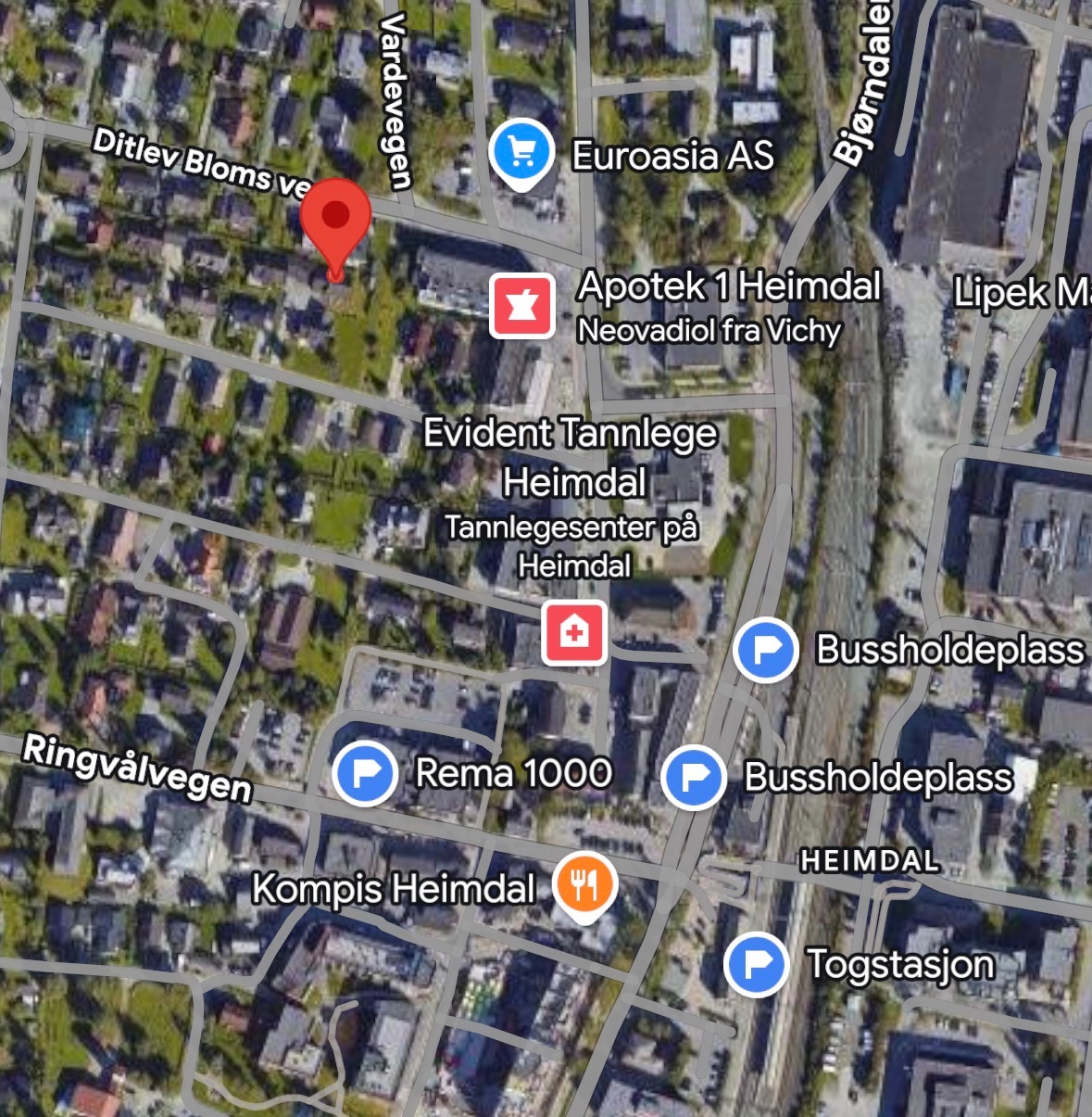 Kart over nærområdet.