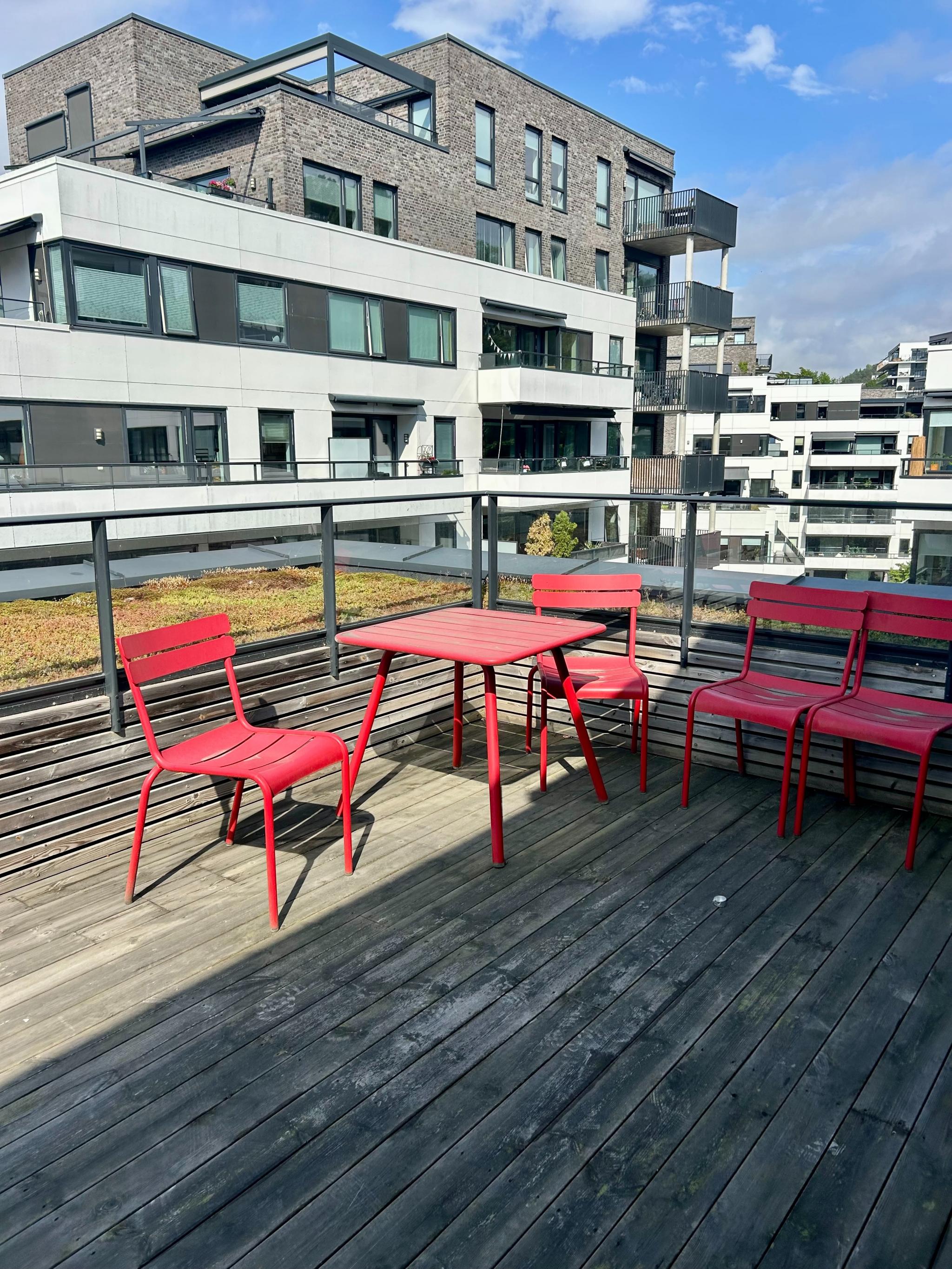 felles takterrasse i tillegg til privat balkong 