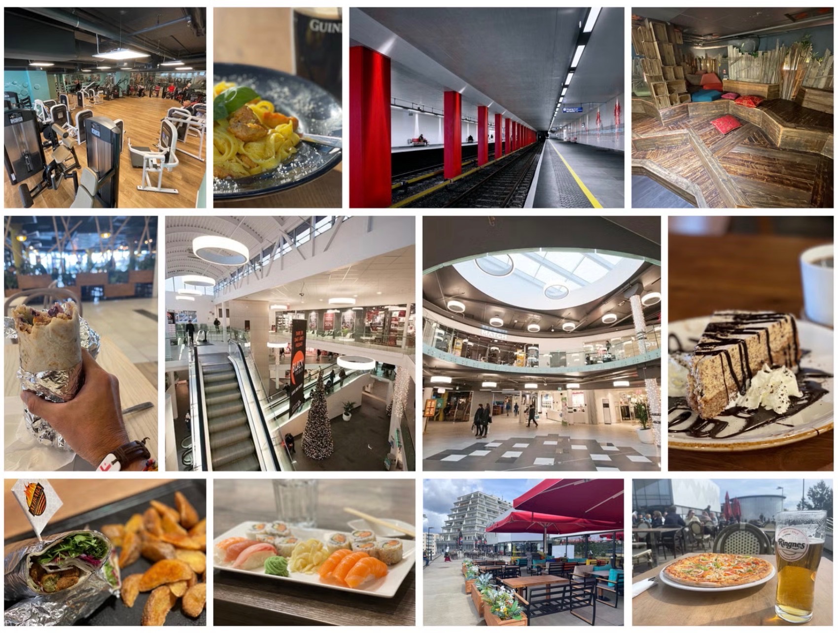 Urbant er det likevel: 8 minutter å gå til T-bane, masse restauranter, stort treetasjers treningssenter, enda større offentlig bad, bibliotek, dagligvare, kaféer mm.