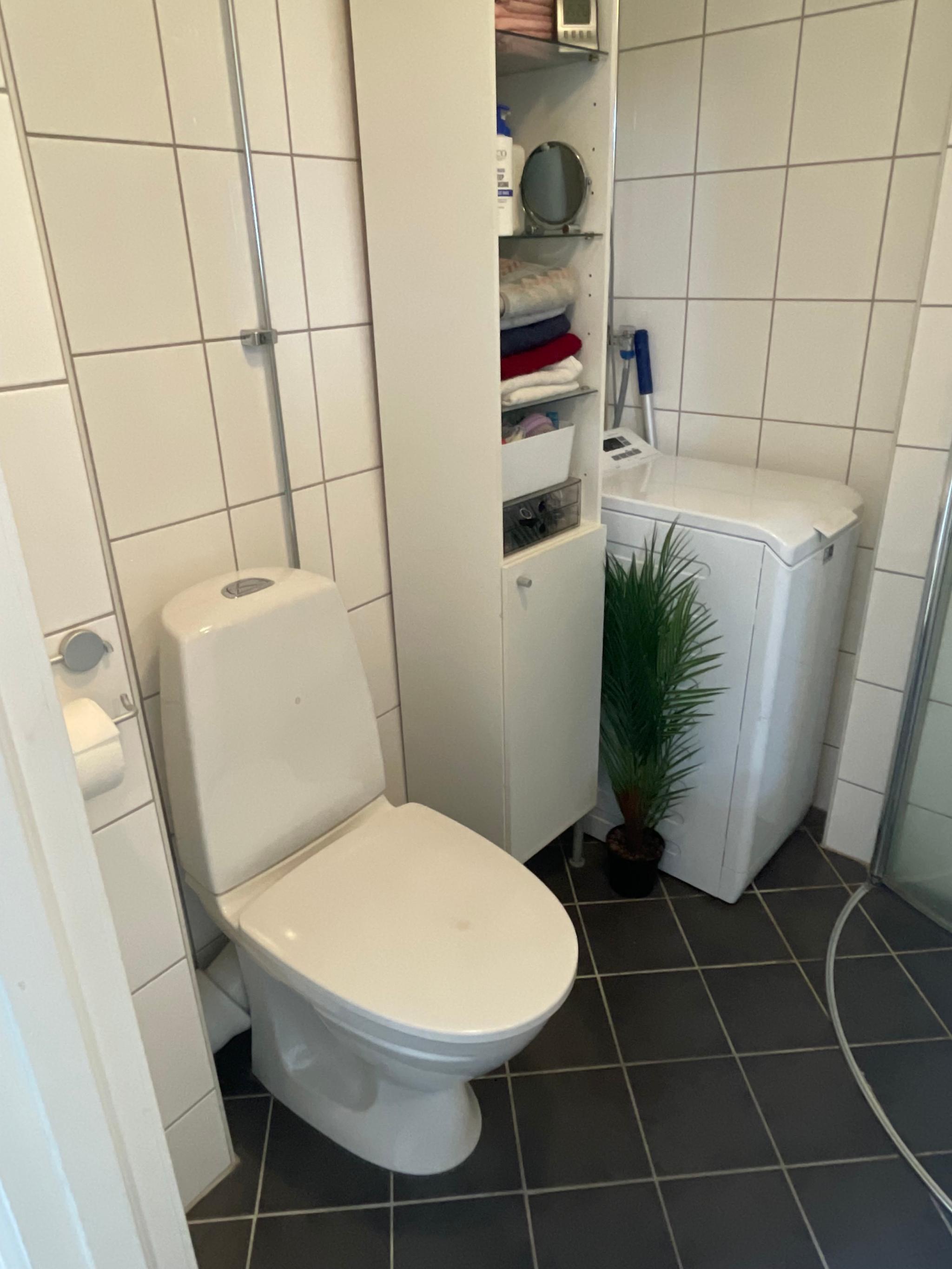 Badet har egen oppvaskmaskin.