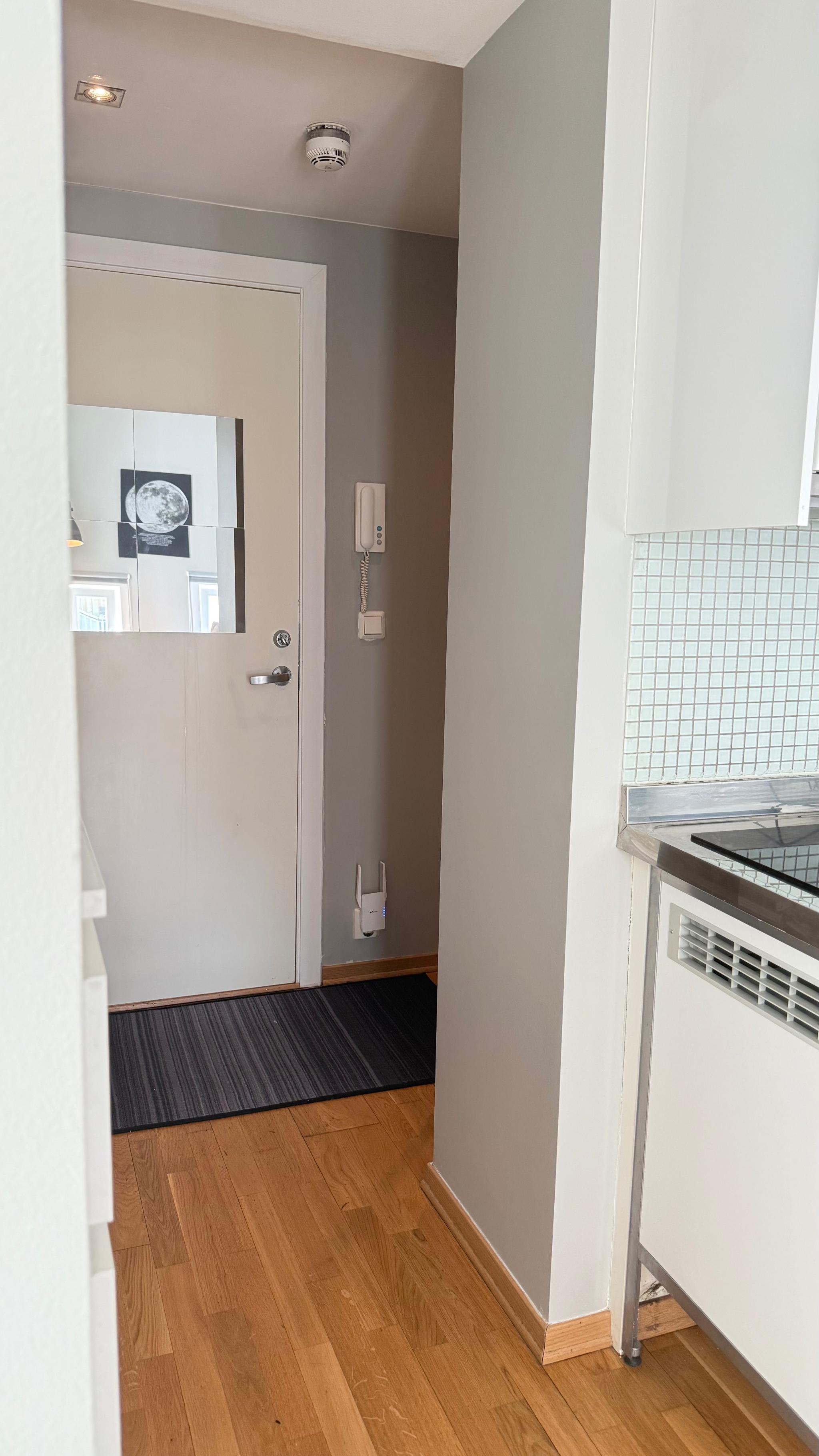 Inngangspartiet sett innefra 